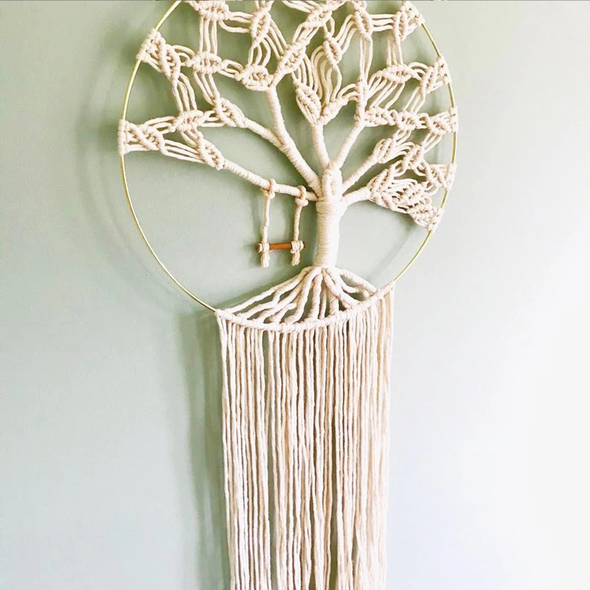 Boho-Wandbehang „Familienbaum“ - Makramee Kunstwerk