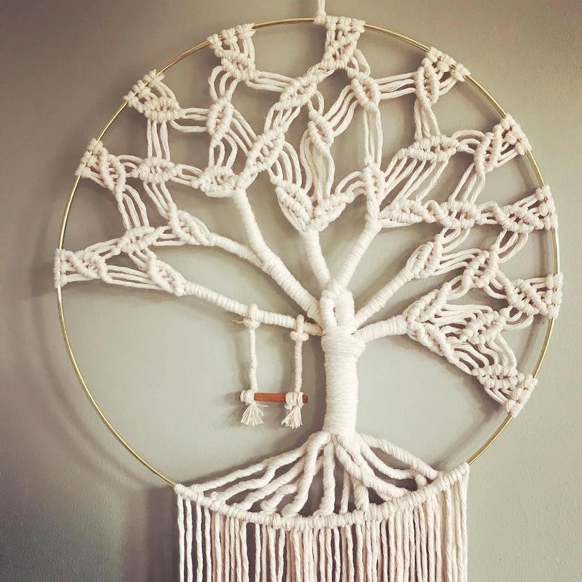 Boho-Wandbehang „Familienbaum“ - Makramee Kunstwerk