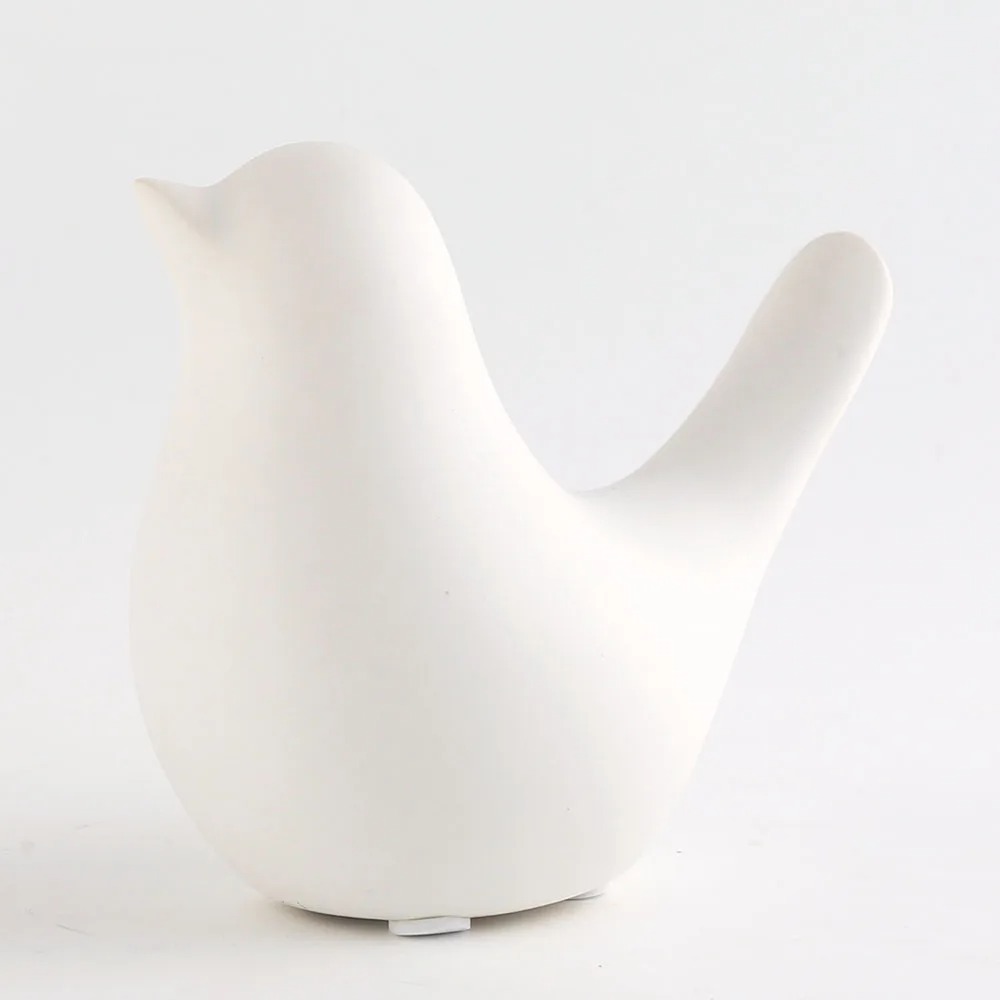 5-Zoll Keramikvogel in Mattweiß - Dekoratives Ornament für Zuhause, Hotel und Restaurant