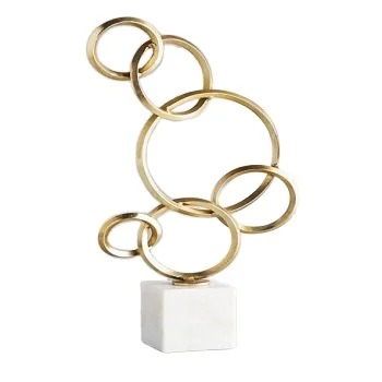 Moderne Aluminium-Goldskulptur – Stilvolle Metall-Dekoration für Schlafzimmer, Esszimmer und Büro