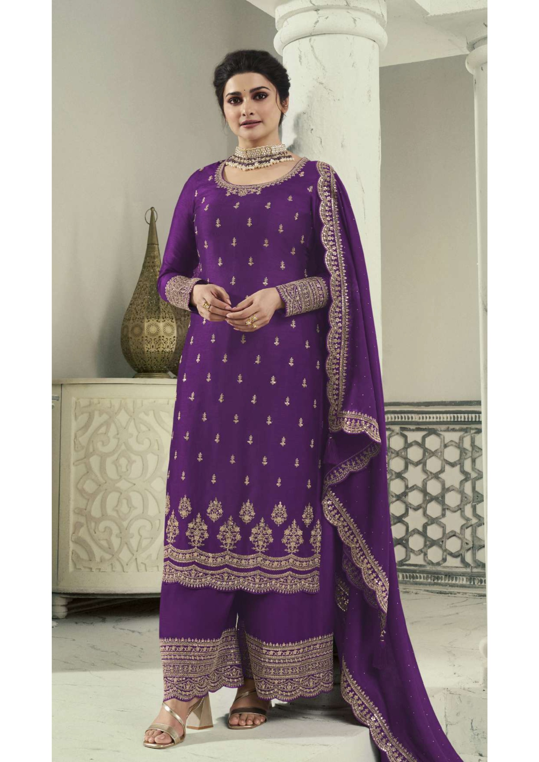 Silk Georgette Embrodiery kurti