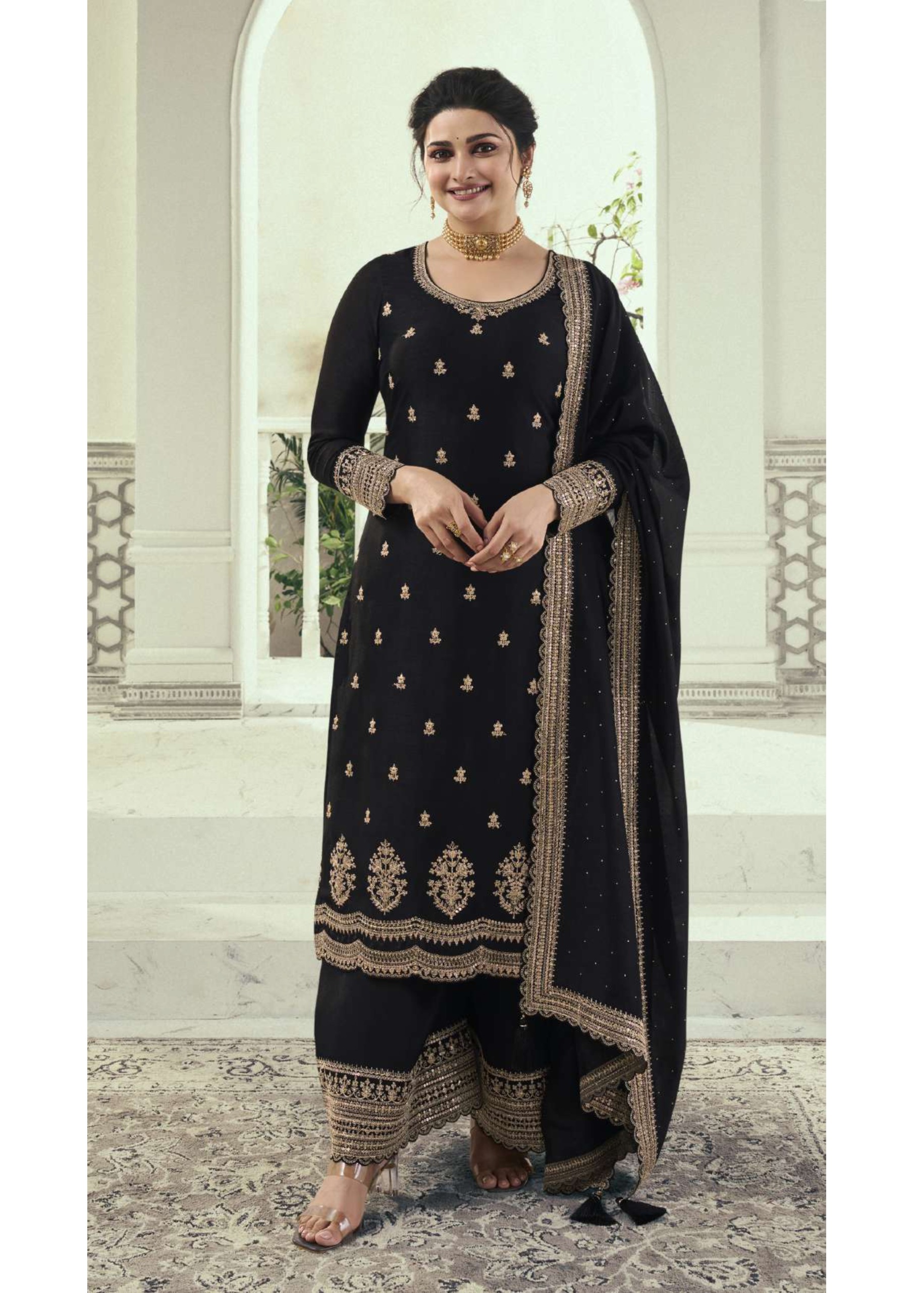 Silk Georgette Embrodiery kurti