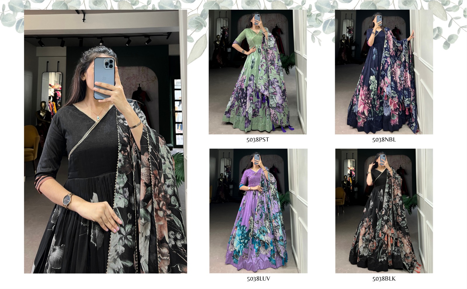 Tussar Silk print gown 🌺