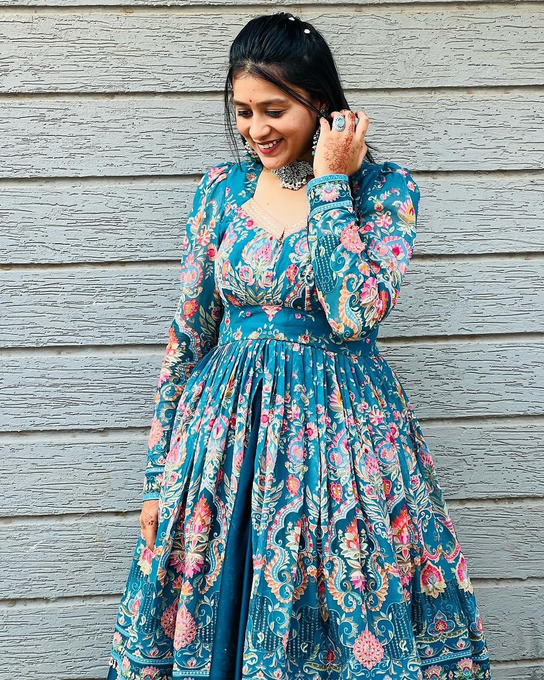 RAYON PRINTED TOP WITH FULL FLAIR LEHENG