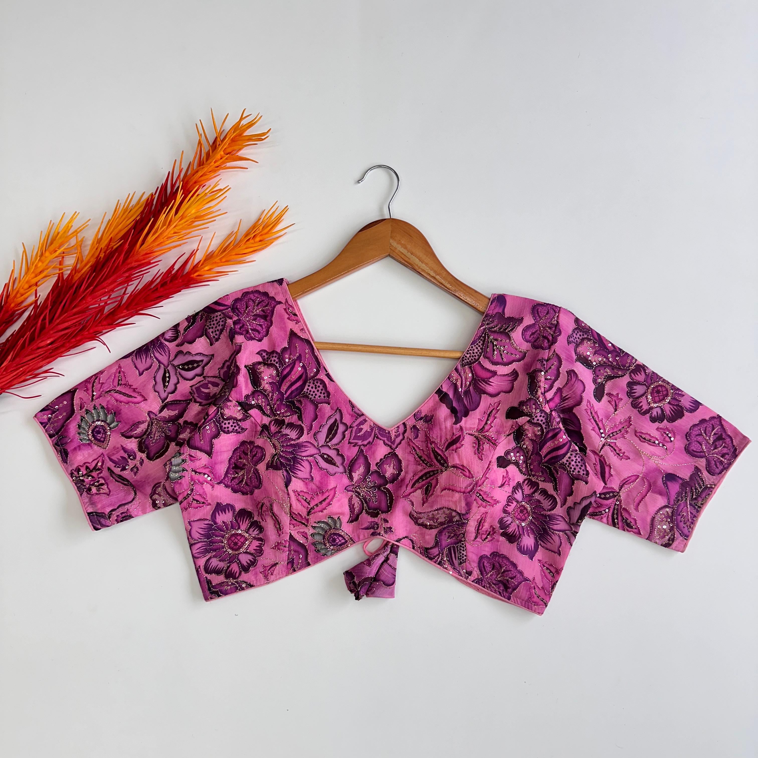 embroidery work with handtouch sequence all over blouse