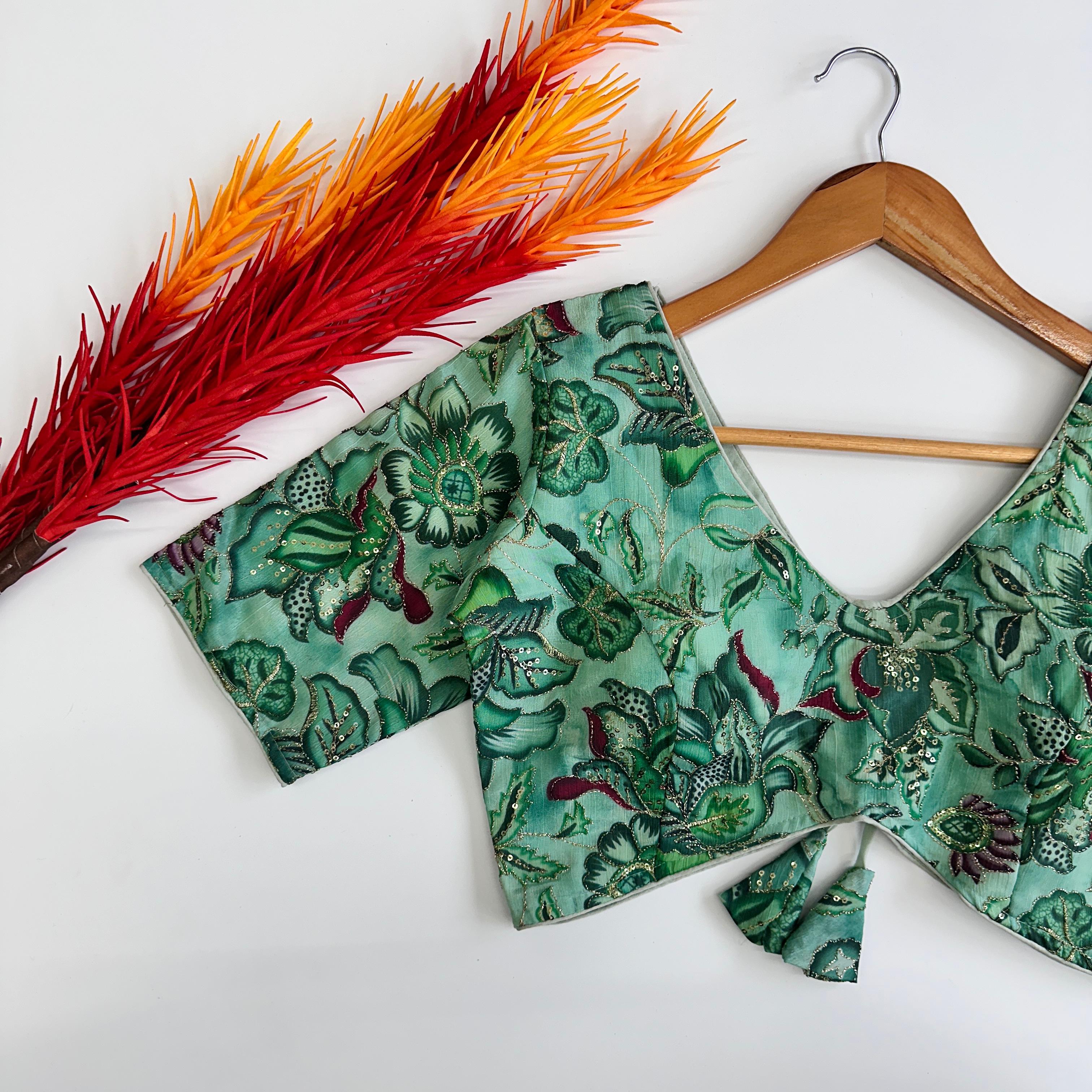 embroidery work with handtouch sequence all over blouse
