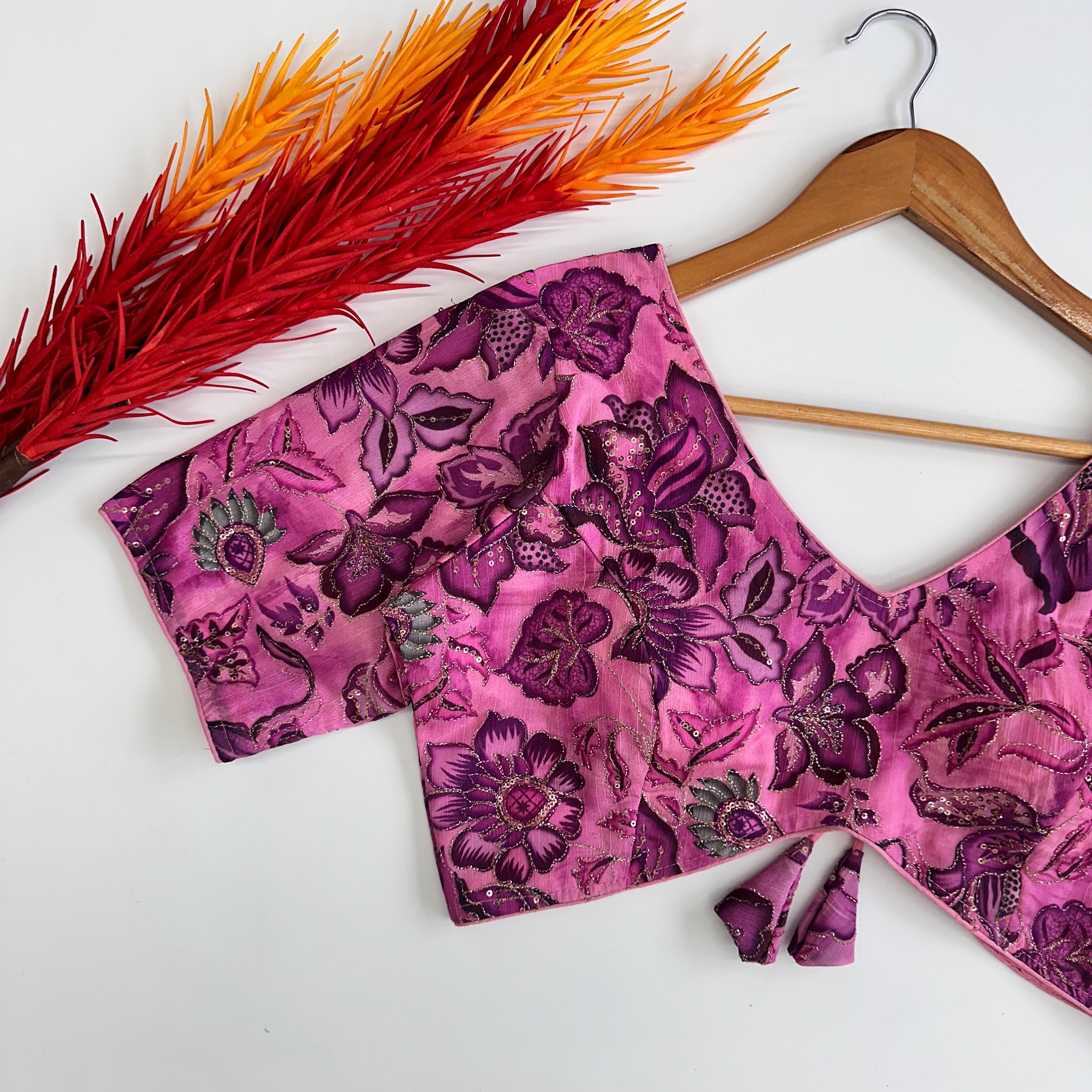 embroidery work with handtouch sequence all over blouse