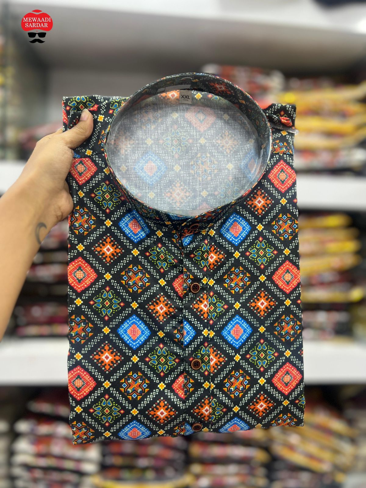 Festival Special Mens Long Kurta Bandhani Print  Fabric: Cotton Print