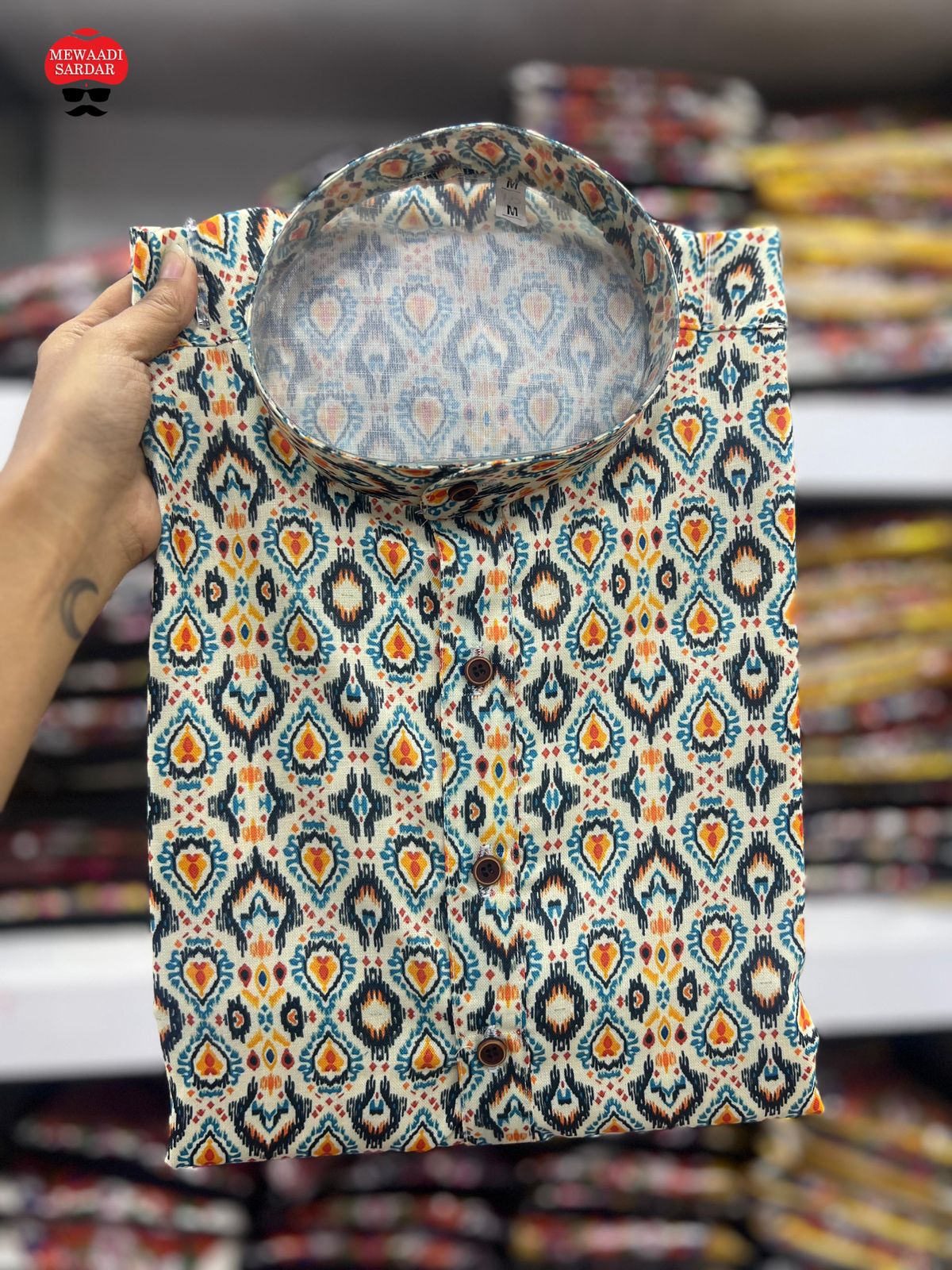 Festival Special Mens Long Kurta Bandhani Print  Fabric: Cotton Print