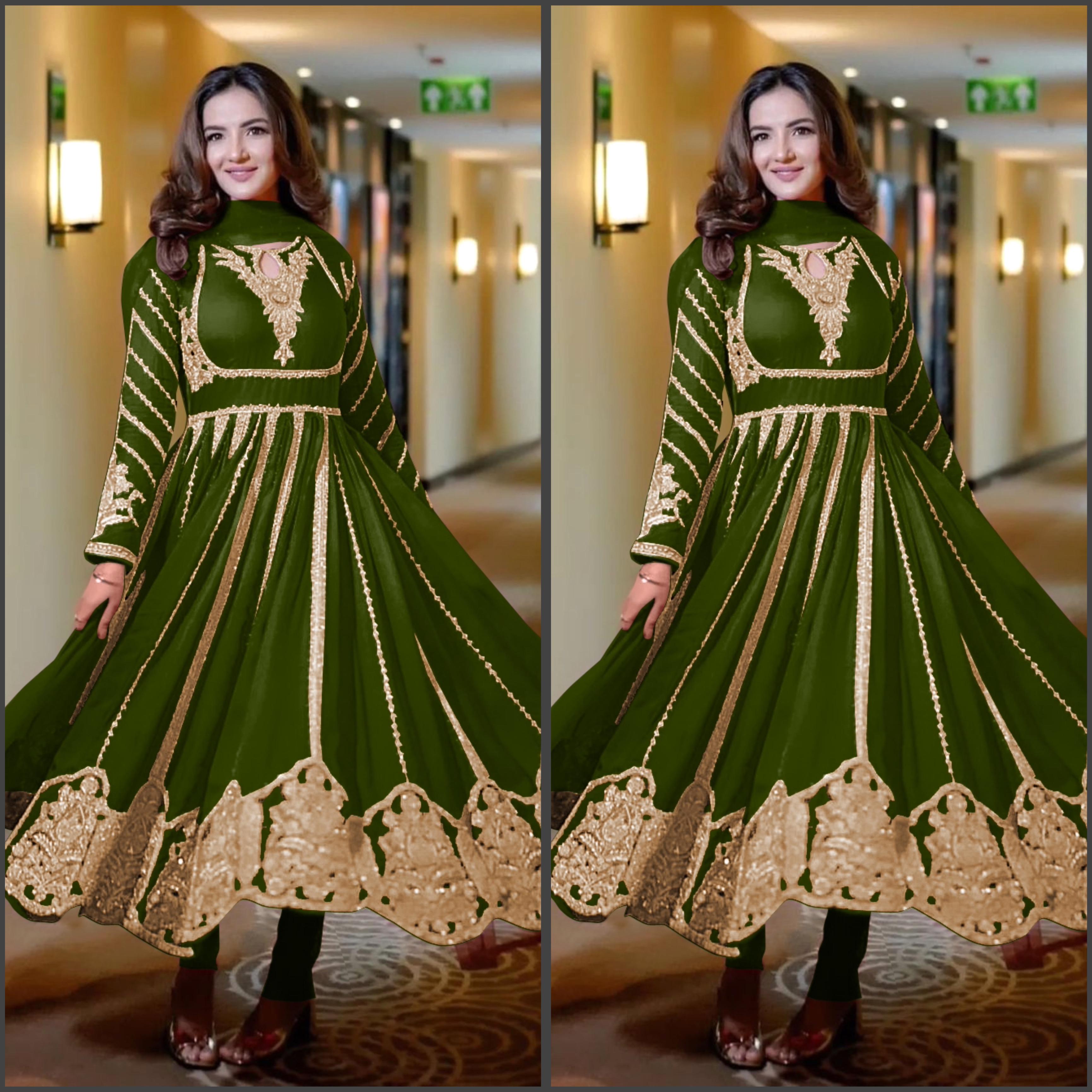 Party Wear Look Full Heavy Embroidery Sequence Work Gown