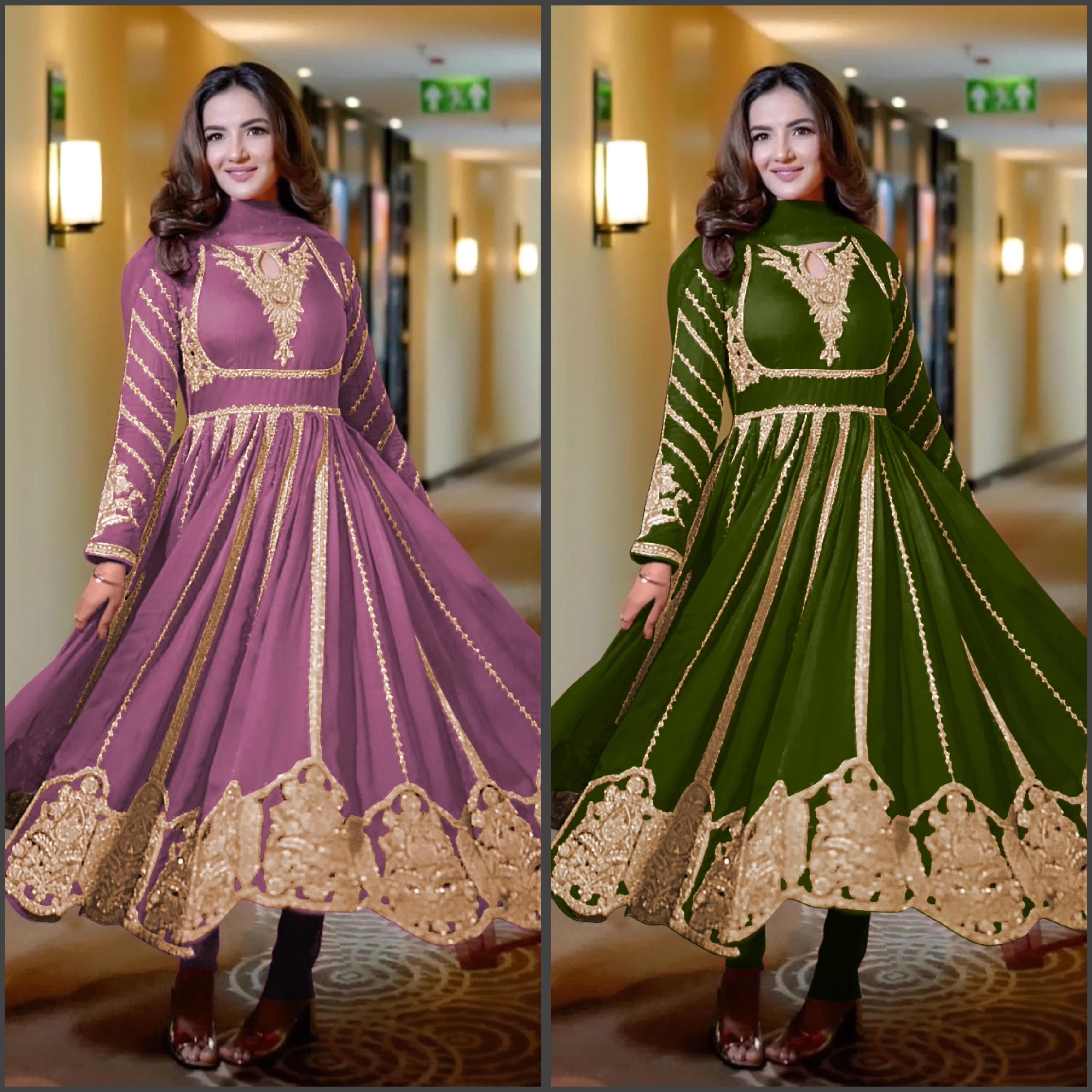 Party Wear Look Full Heavy Embroidery Sequence Work Gown