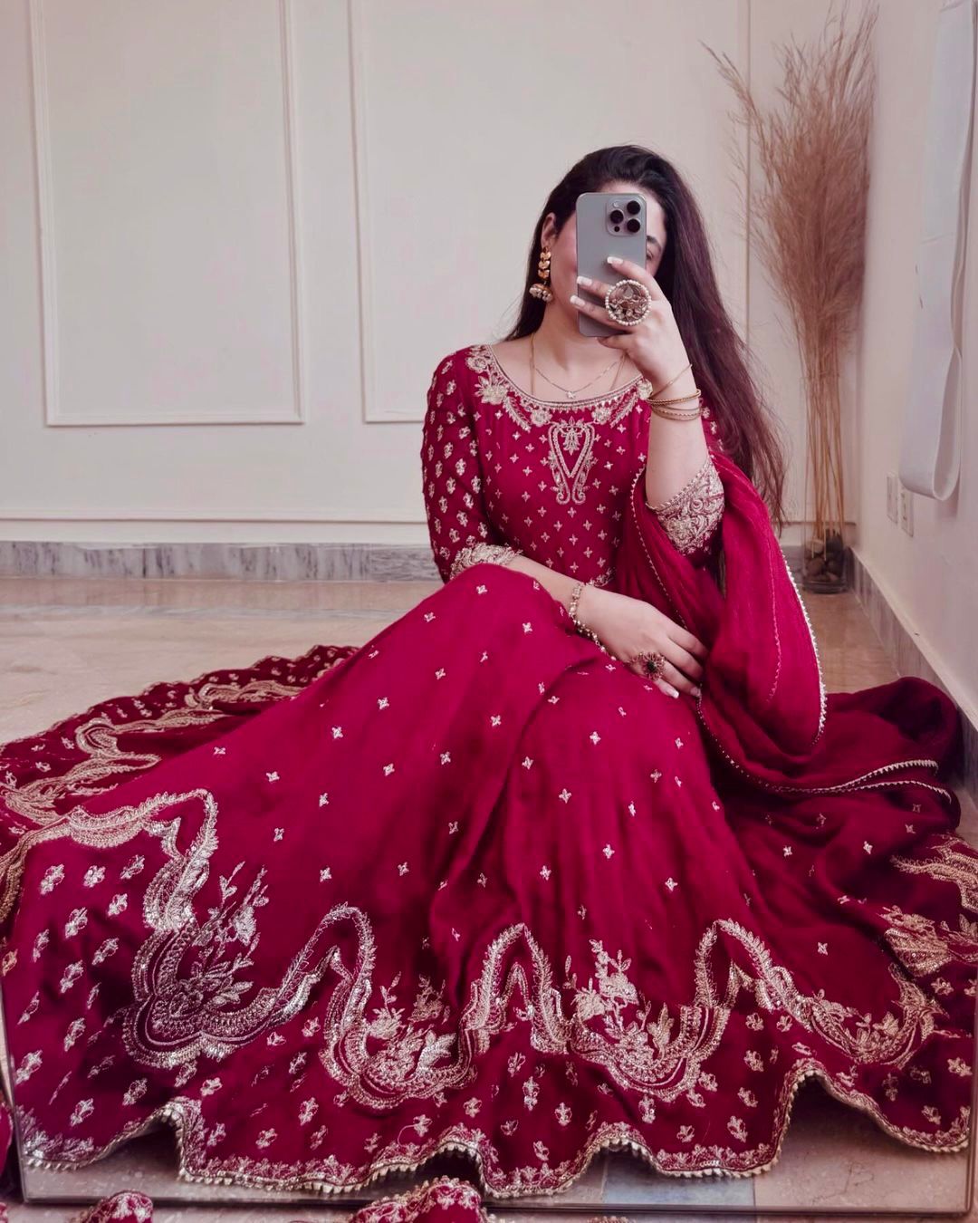  Full Heavy Embroidery Sequence Work Gown with Dupatta 