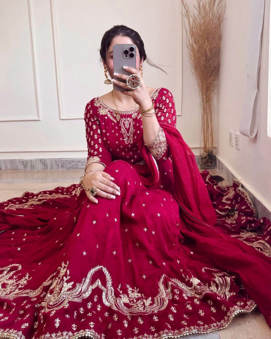  Full Heavy Embroidery Sequence Work Gown with Dupatta 