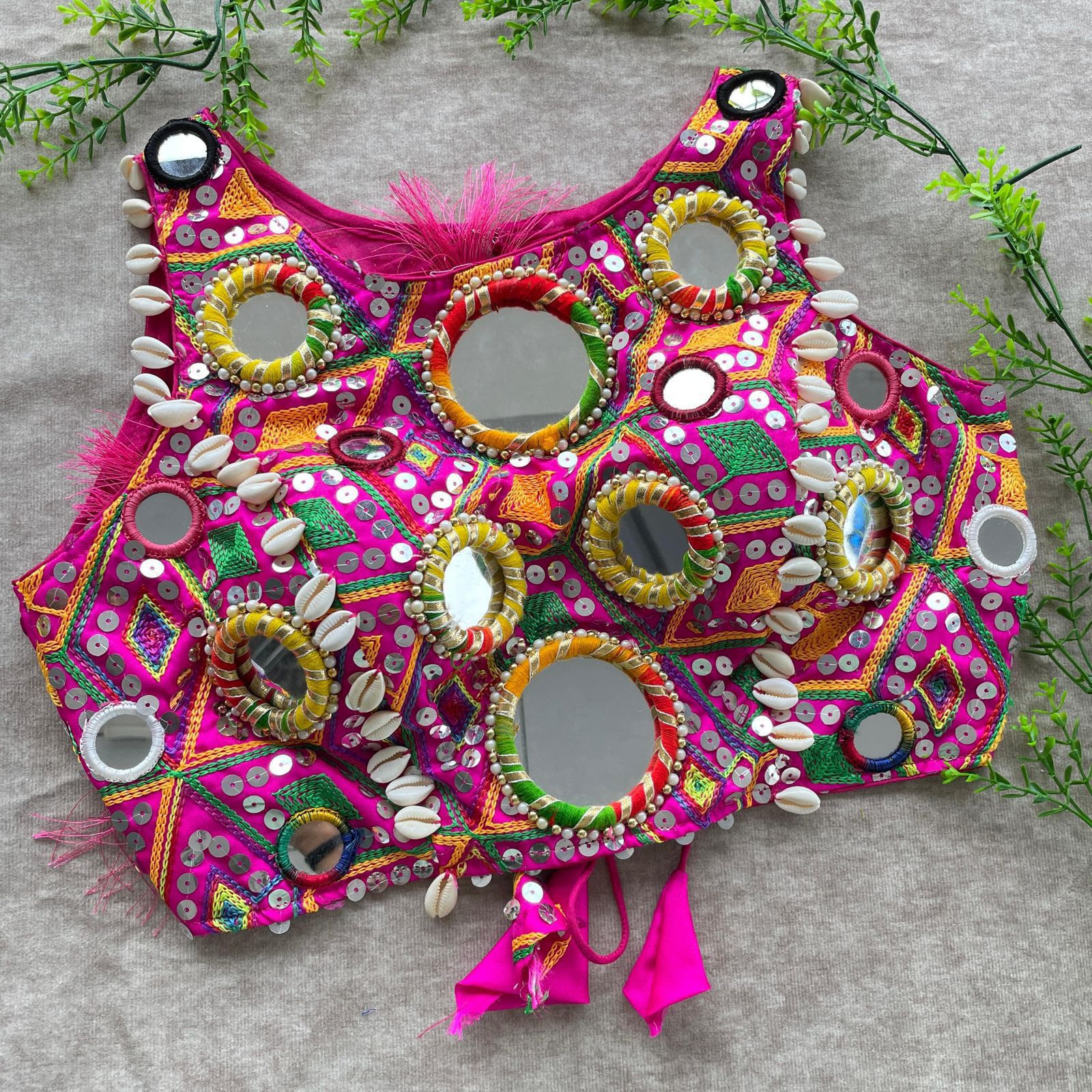 REAL MIRROR WITH MULTI THREAD WORK BLOUSE