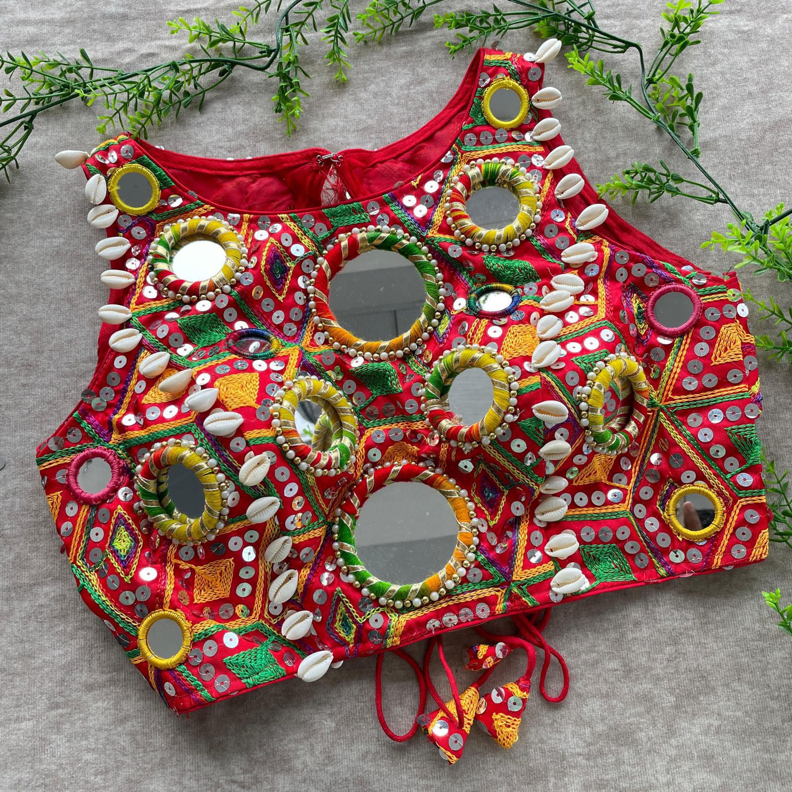 REAL MIRROR WITH MULTI THREAD WORK BLOUSE