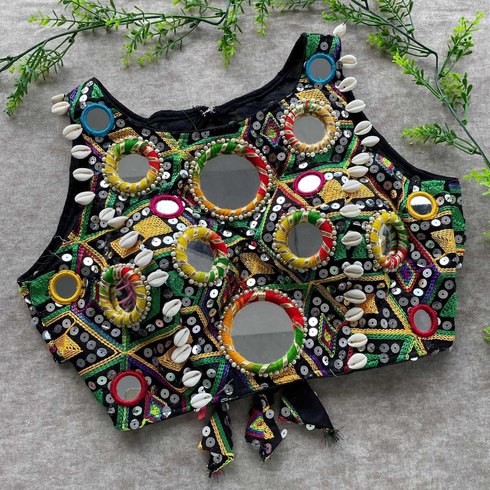 REAL MIRROR WITH MULTI THREAD WORK BLOUSE