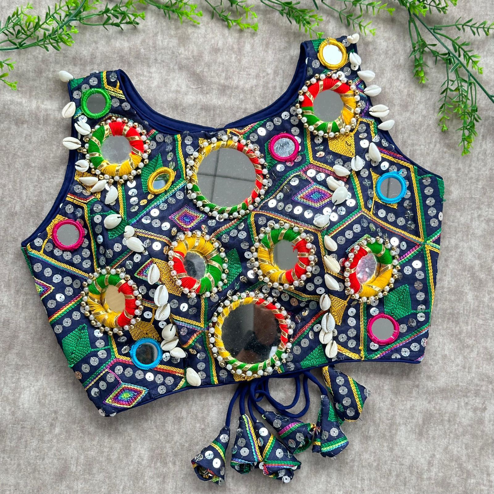 REAL MIRROR WITH MULTI THREAD WORK BLOUSE
