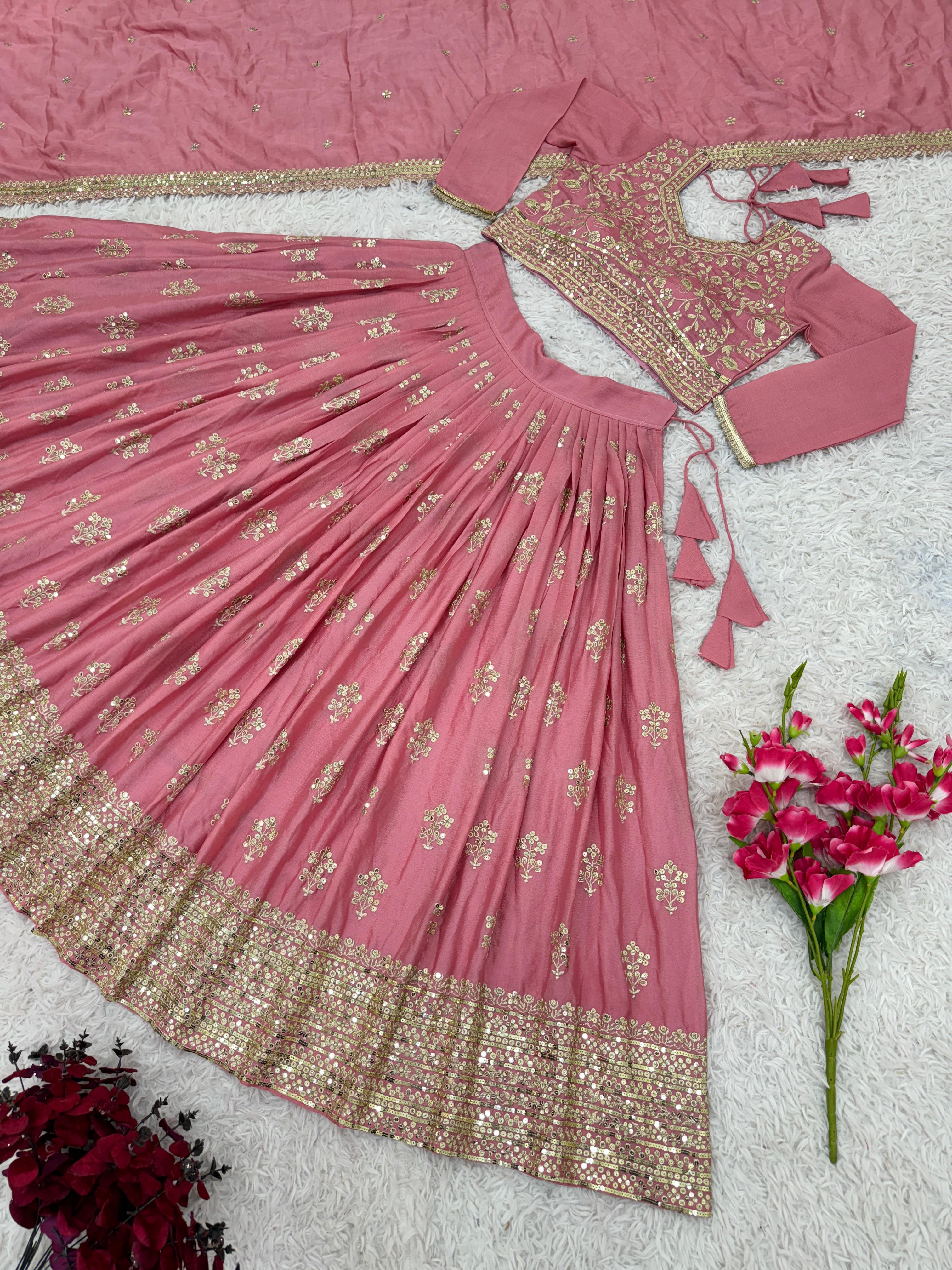 💥💕Presenting New Wedding Collection Lehenga Choli With Full Heavy Embroidery Sequence Work👌💕