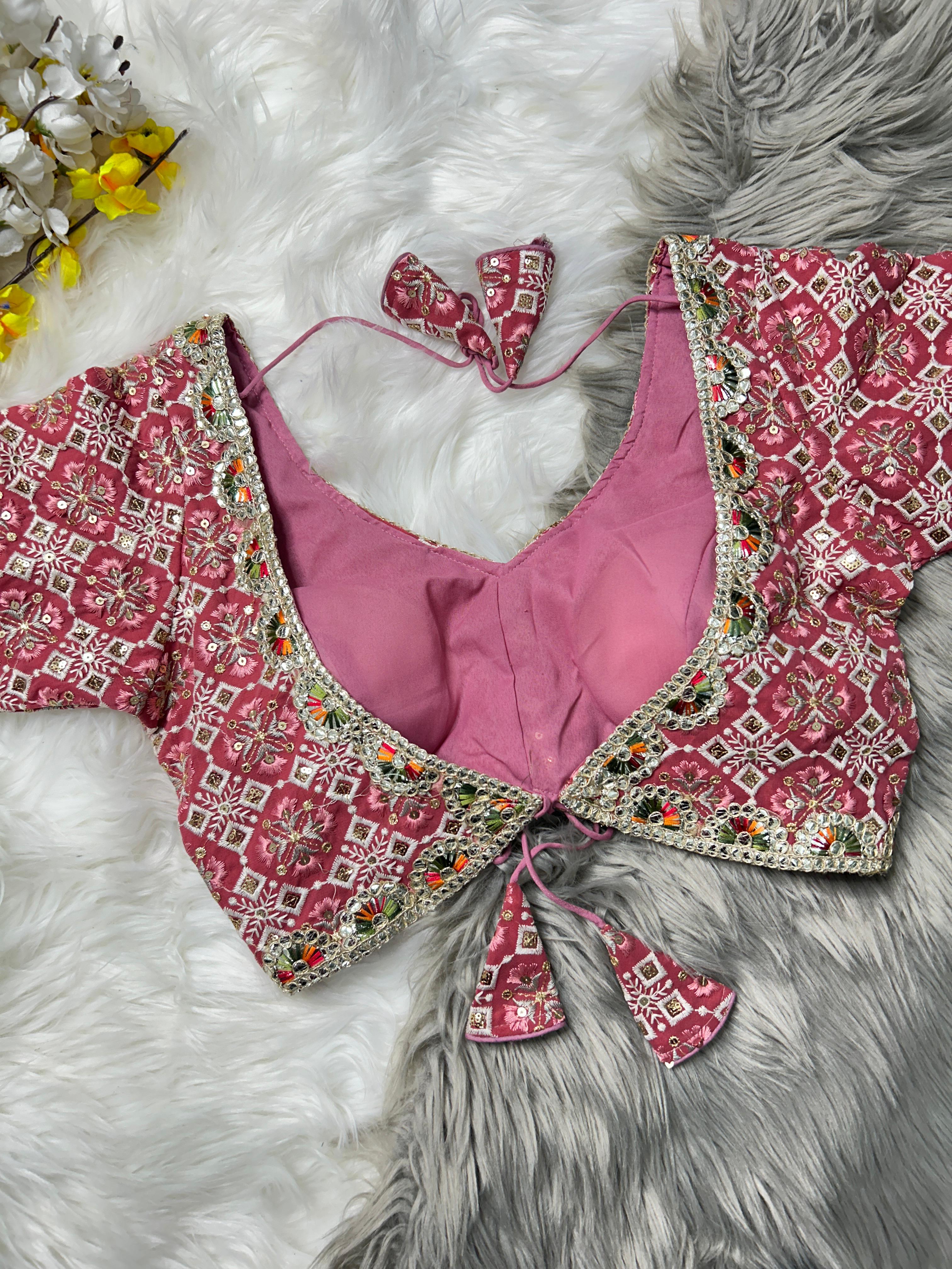 Presenting beautiful heavy embroidery with multi thread  work in all over 👚