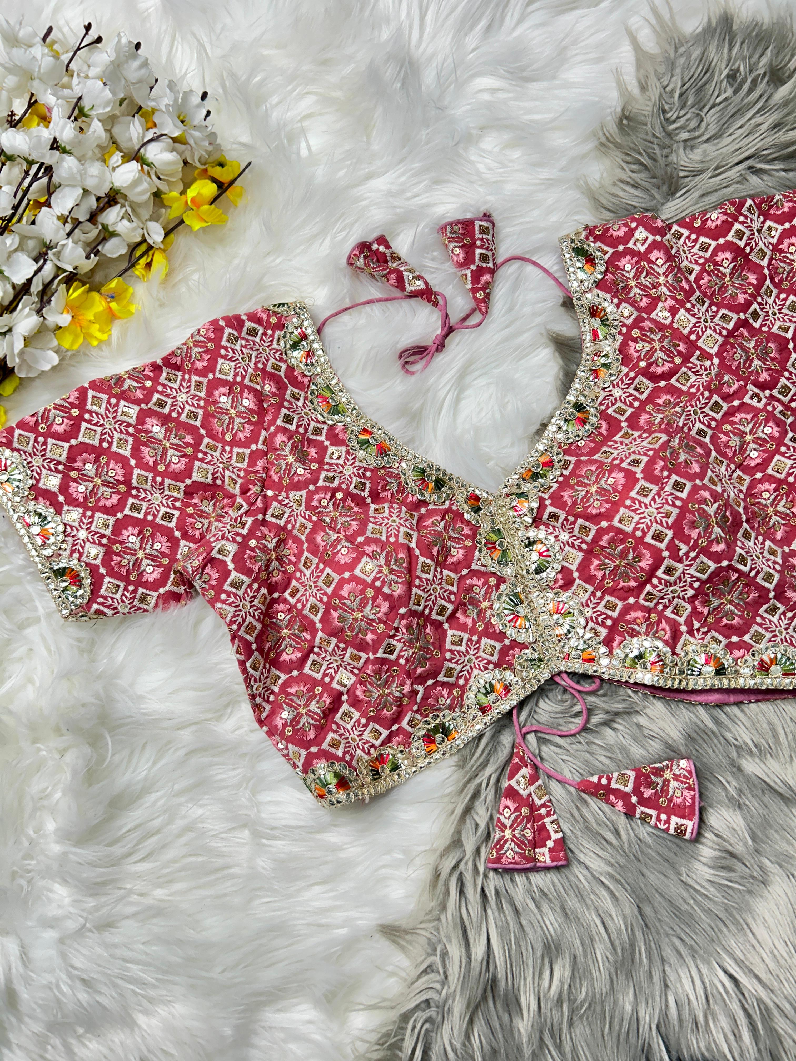 Presenting beautiful heavy embroidery with multi thread  work in all over 👚