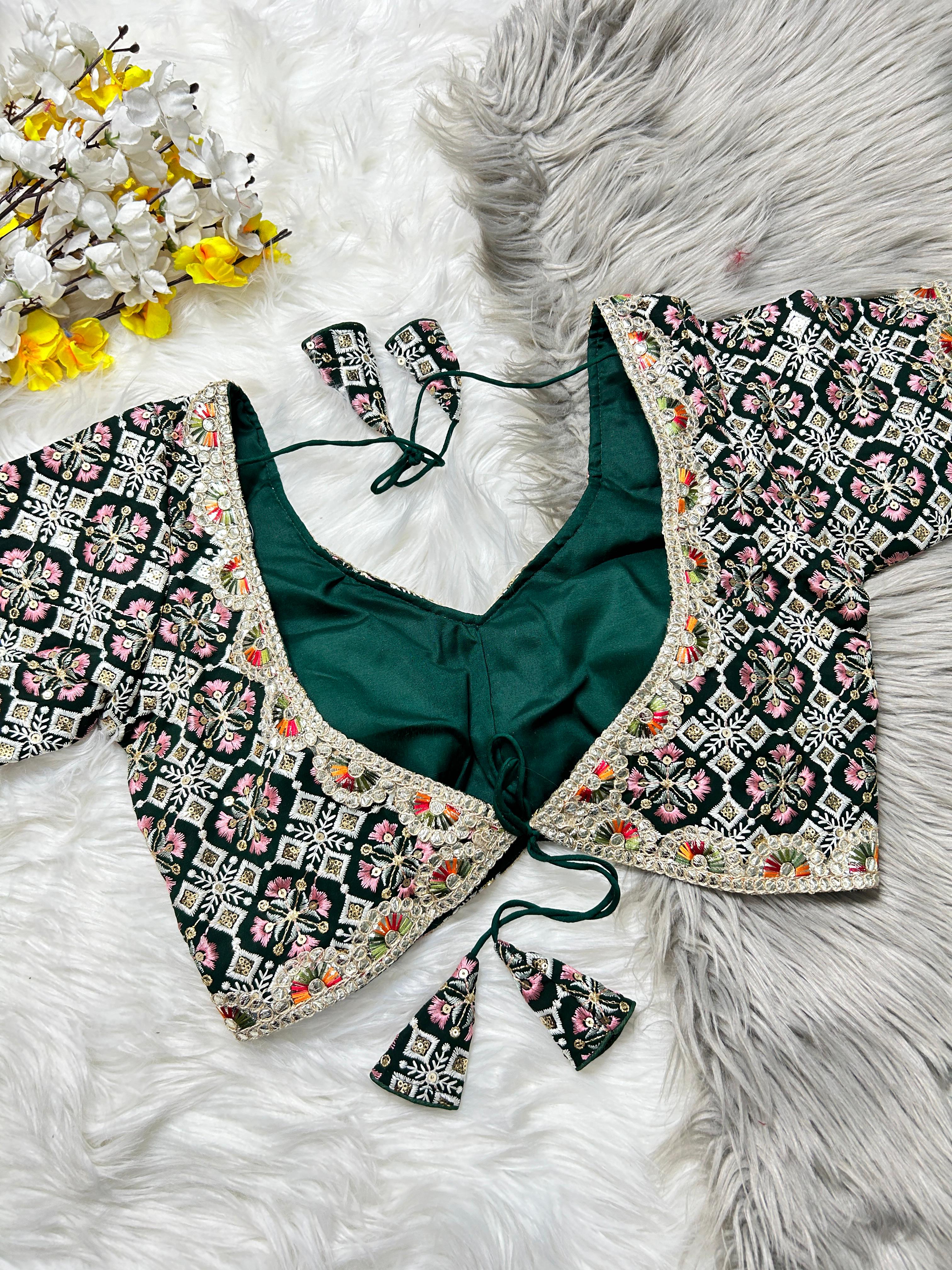 Presenting beautiful heavy embroidery with multi thread  work in all over 👚