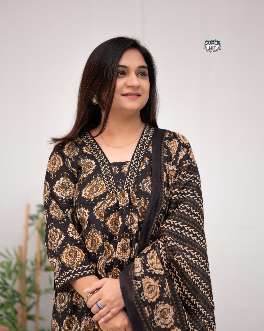 Hand-block print kurti set (kurti+pant+duppata)