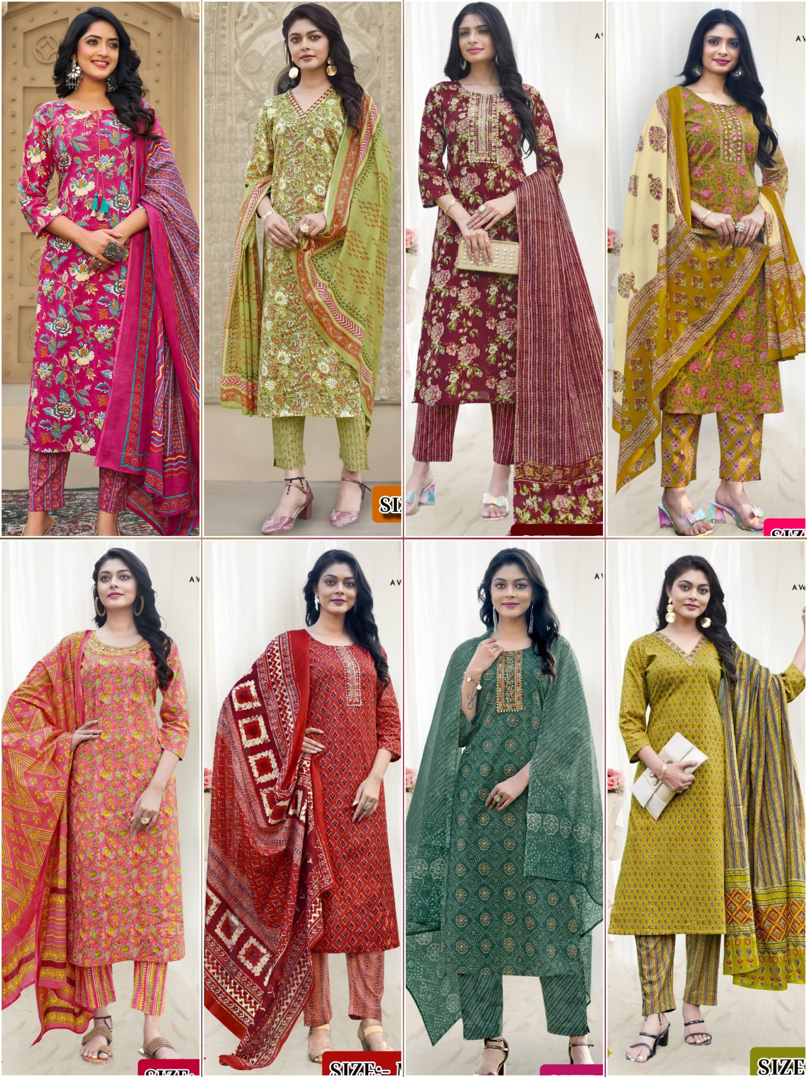 COTTON KURTI WITH PANT & DUPATTA