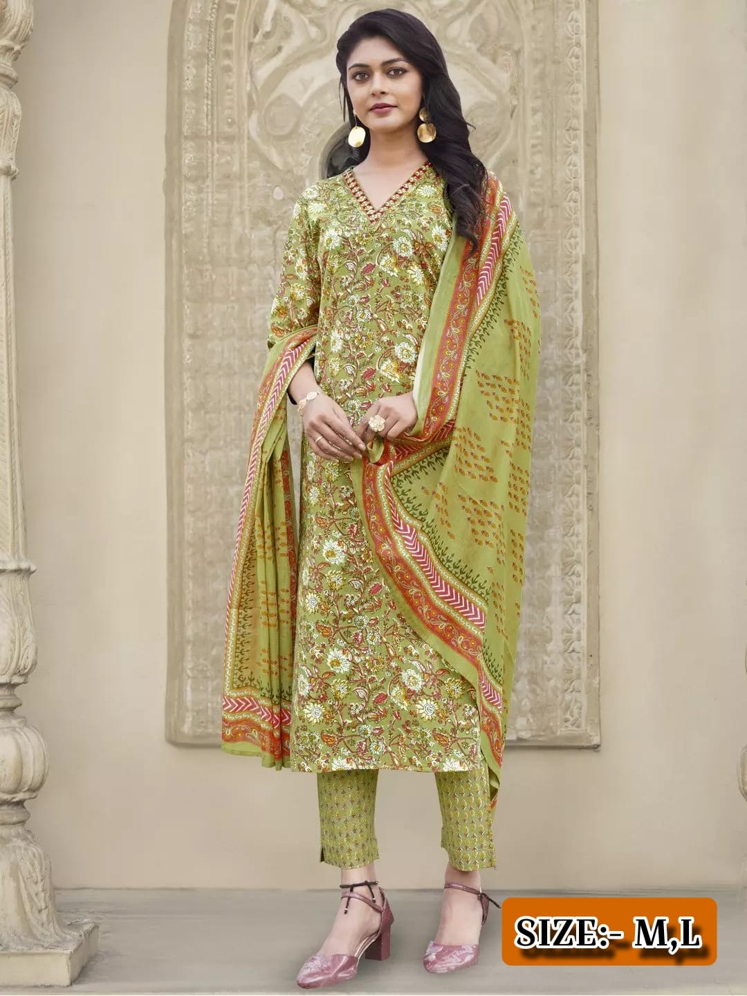 COTTON KURTI WITH PANT & DUPATTA