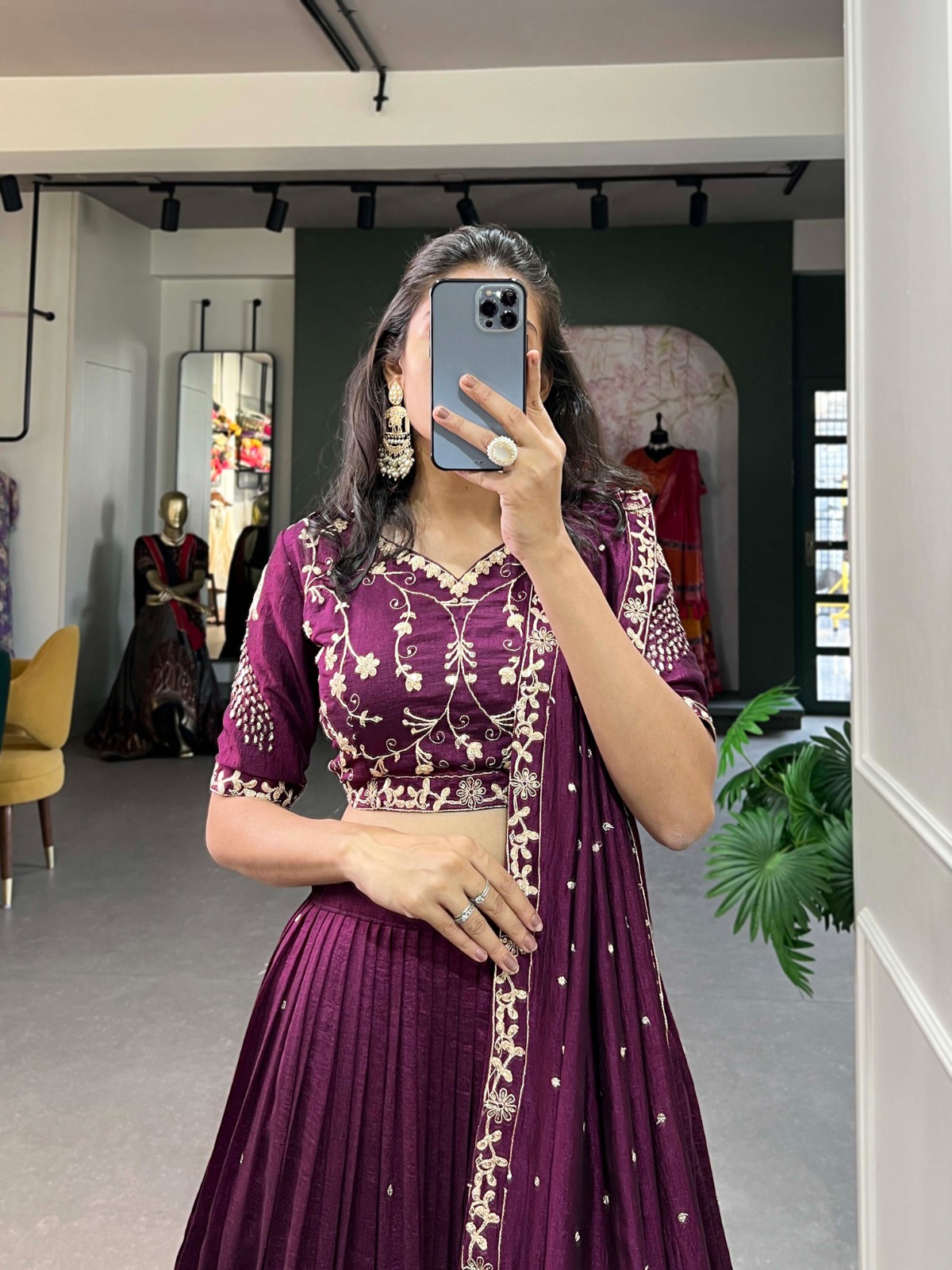  Vichitra Silk lehnga choli