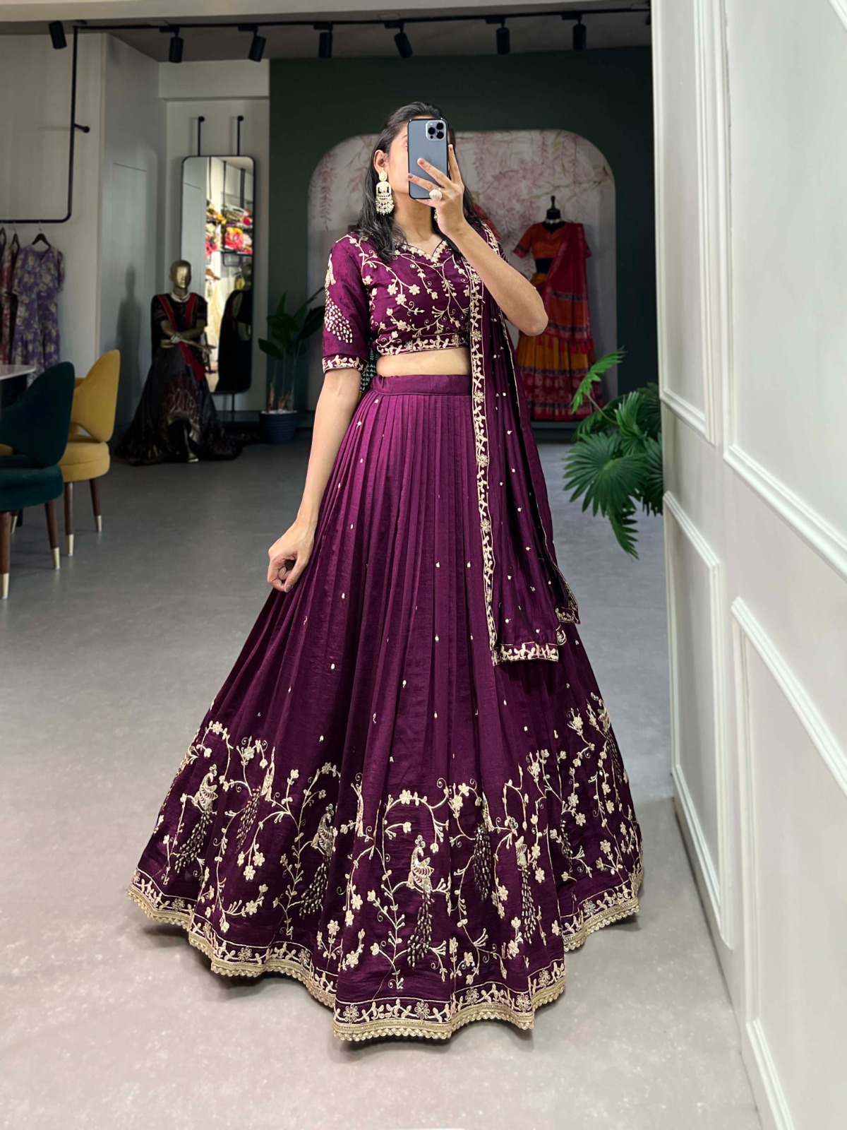  Vichitra Silk lehnga choli