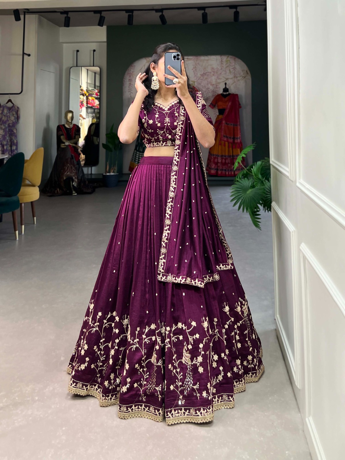  Vichitra Silk lehnga choli