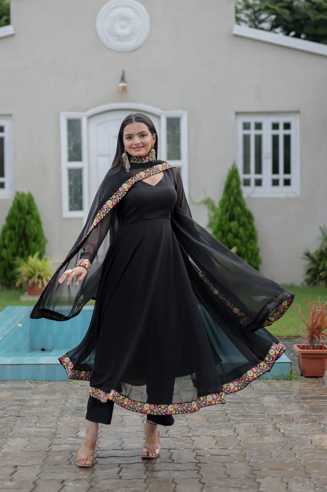  Pure Georgette with Heavy Embroidery gown