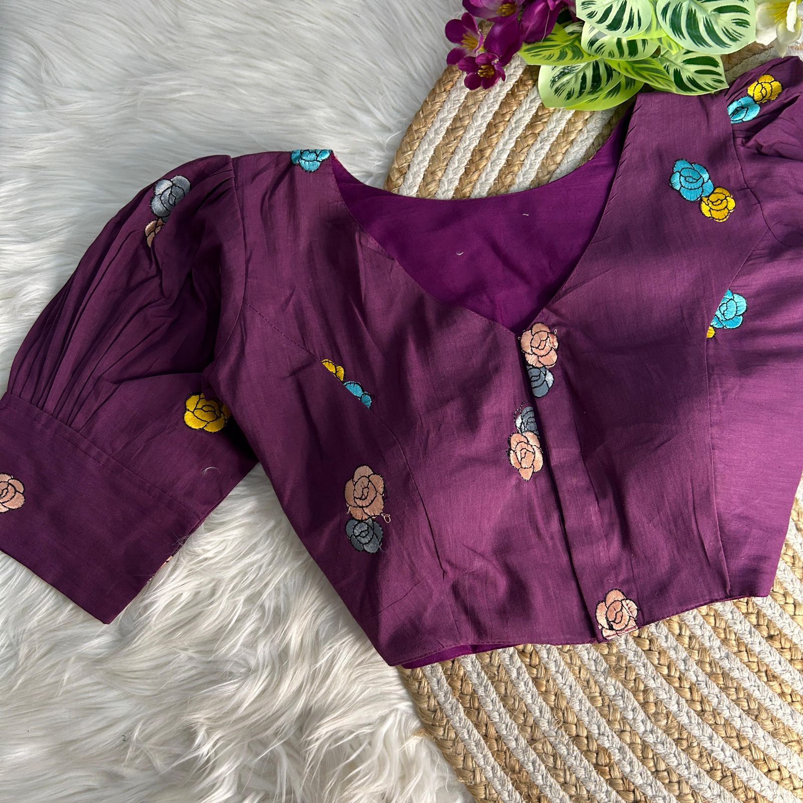 pure khadi cotton with embroidery work