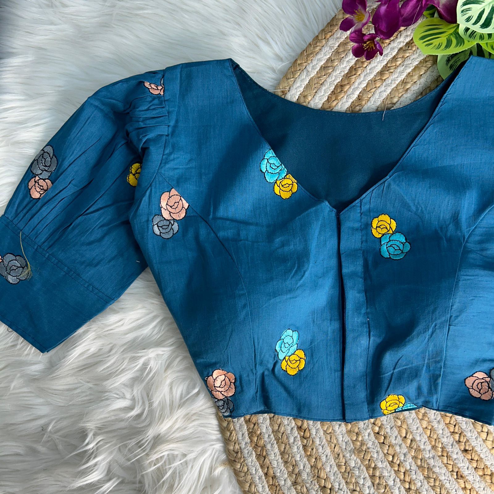 pure khadi cotton with embroidery work