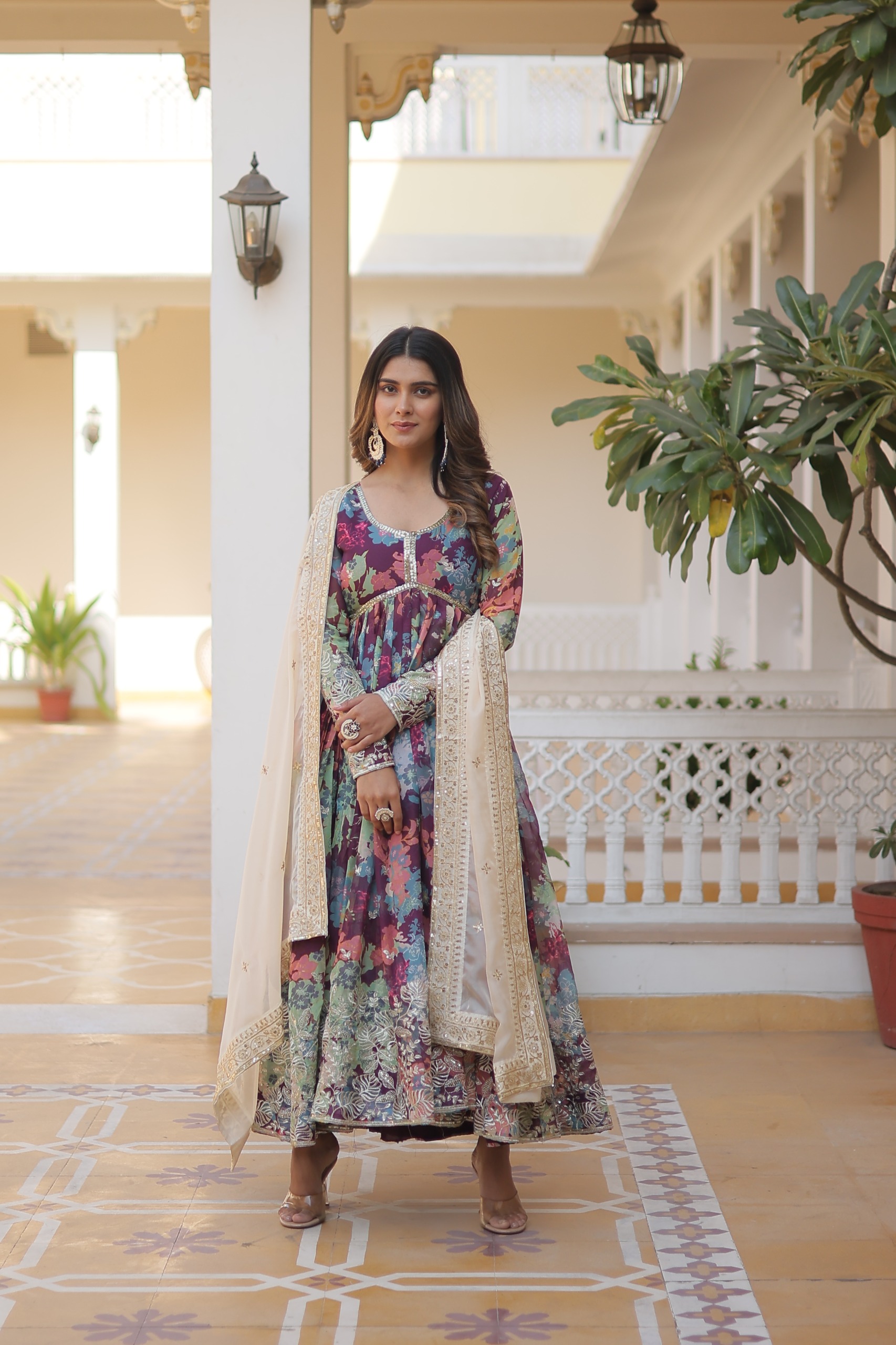 PREMIUM READYMADE ALIA CUT GOWN WITH DUPATTA SET 