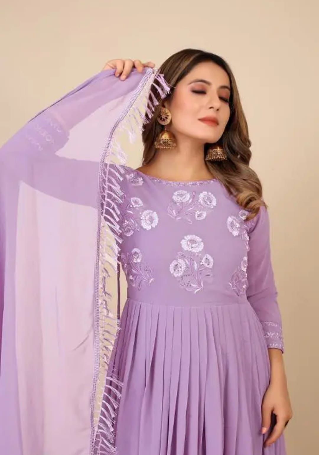 Introducing Our Latest Creation, A Stunning FOX Georgette Suit With A Beautifully LACE Dupatta.