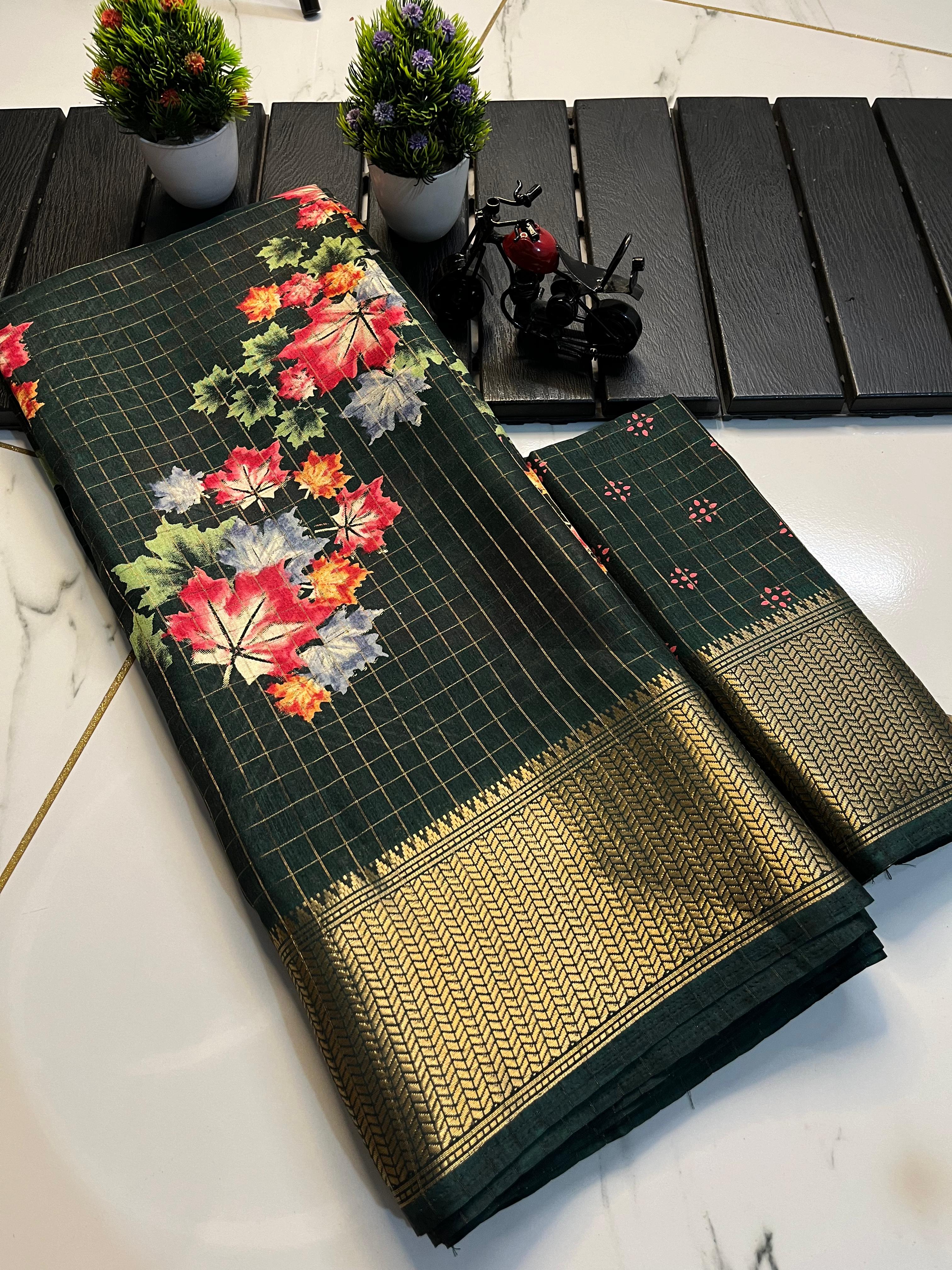 Dola silk with 5 inch jequrd boder