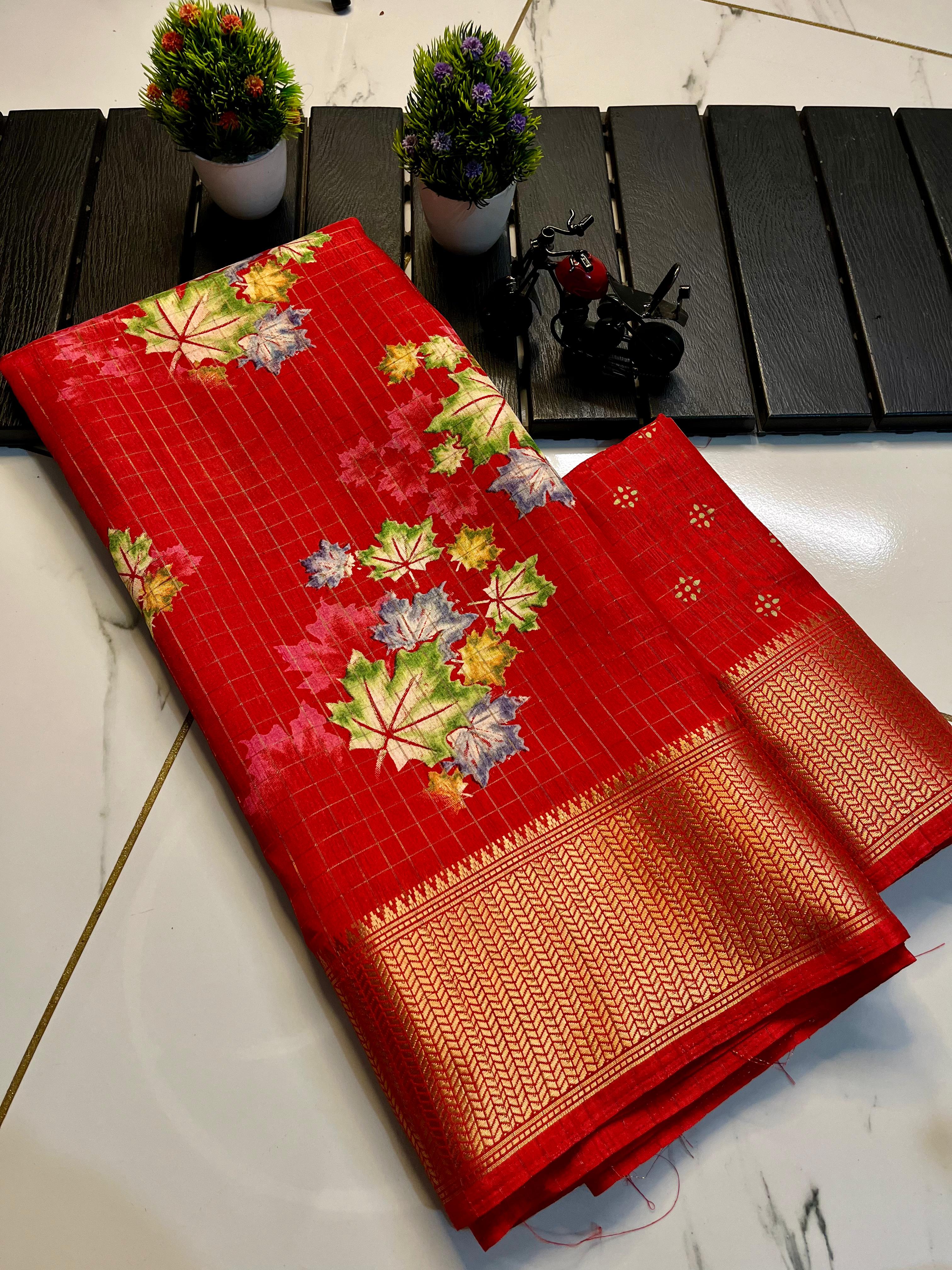 Dola silk with 5 inch jequrd boder