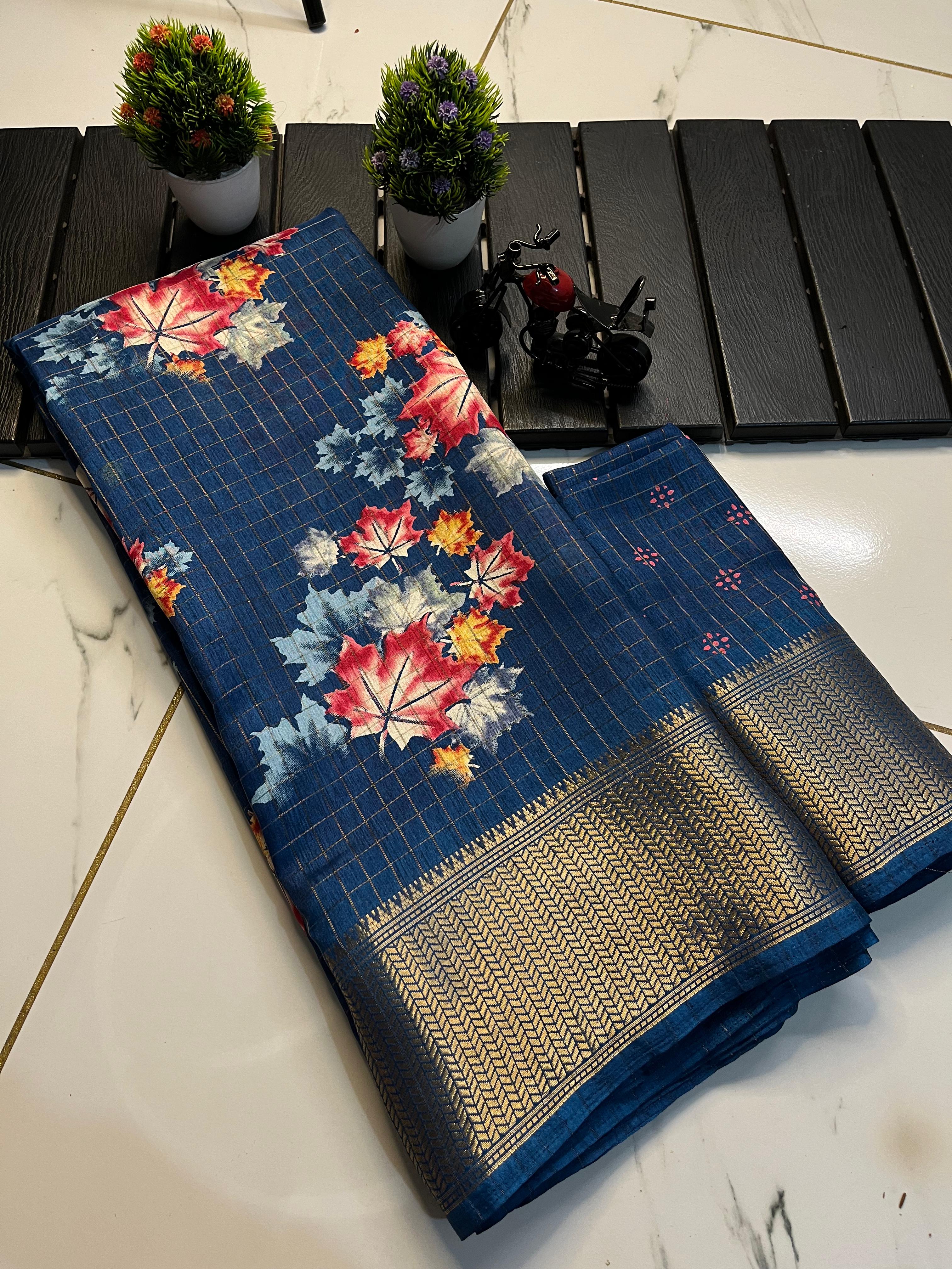 Dola silk with 5 inch jequrd boder