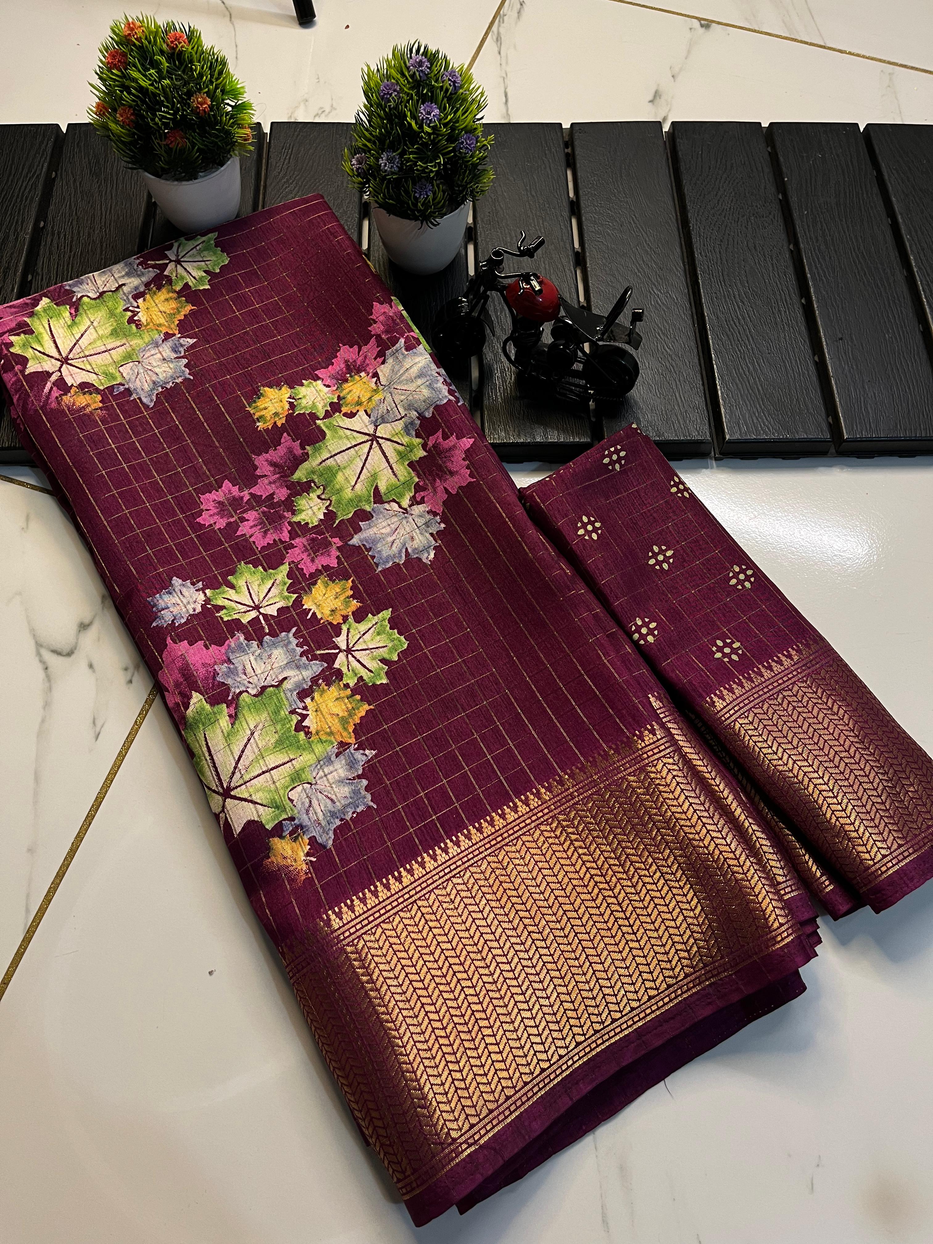 Dola silk with 5 inch jequrd boder