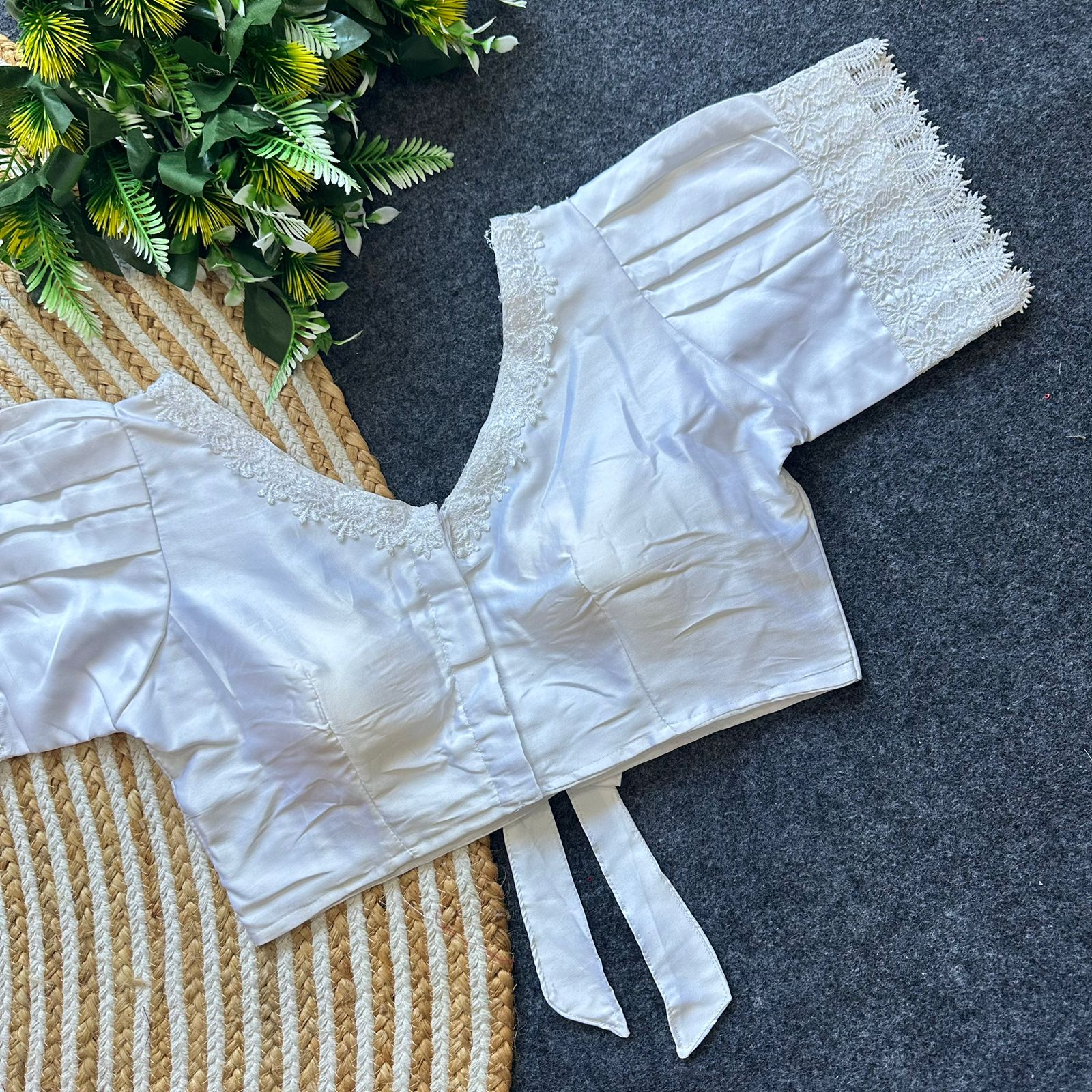 Party Wear Blouse with Heavy Plain satin in V Neck Pattern🤩