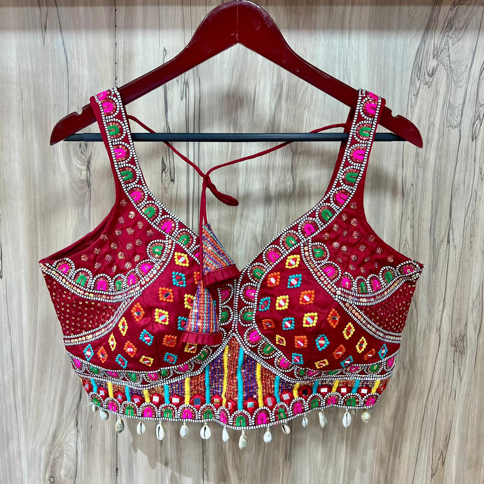 Heavy Embroidery With traditional Kaudi Lace +Real Mirror HandWor