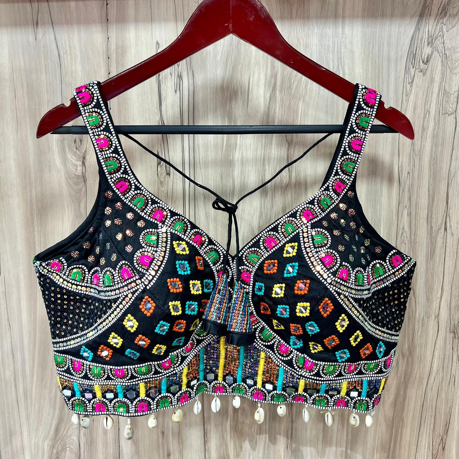 Heavy Embroidery With traditional Kaudi Lace +Real Mirror HandWor
