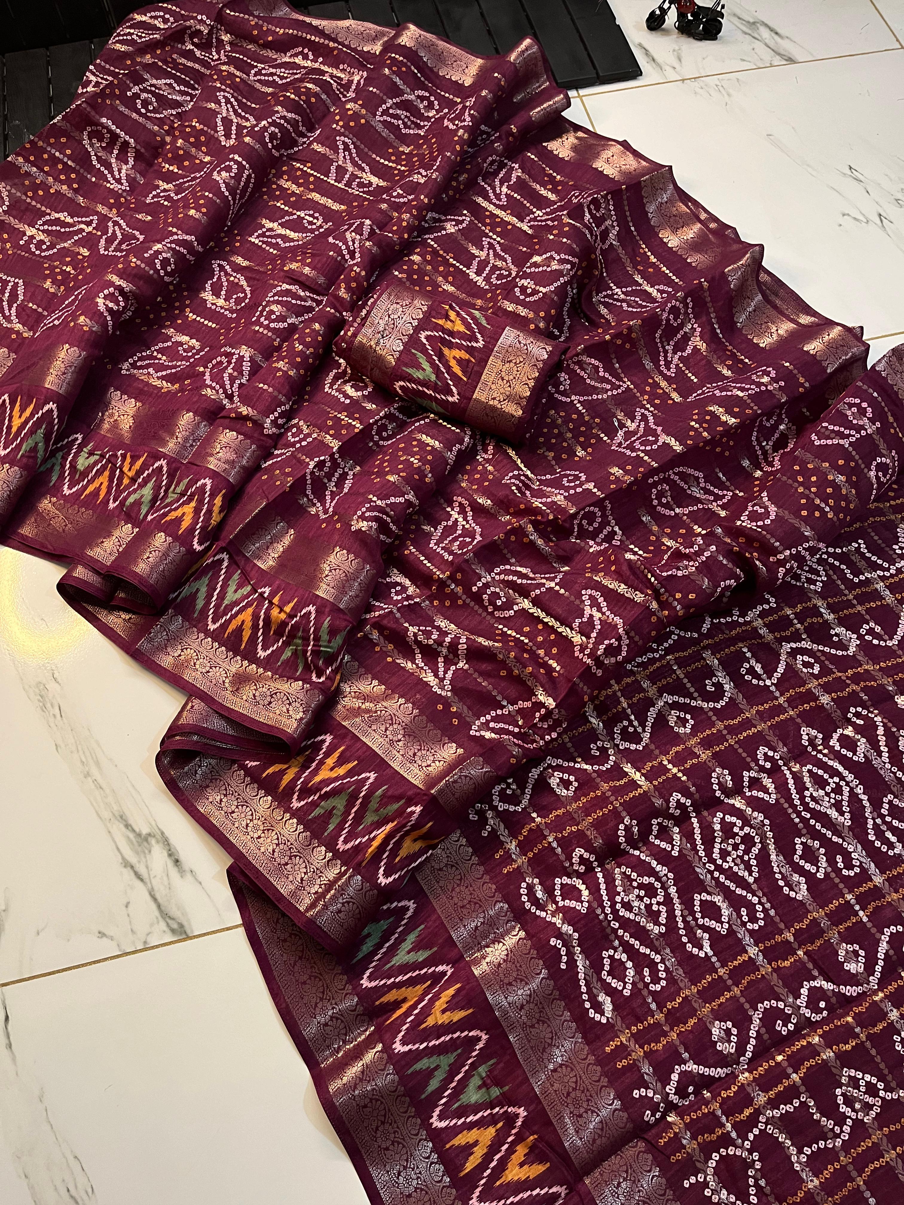  Pure candy cotton silk with jequrd boder all overall saree