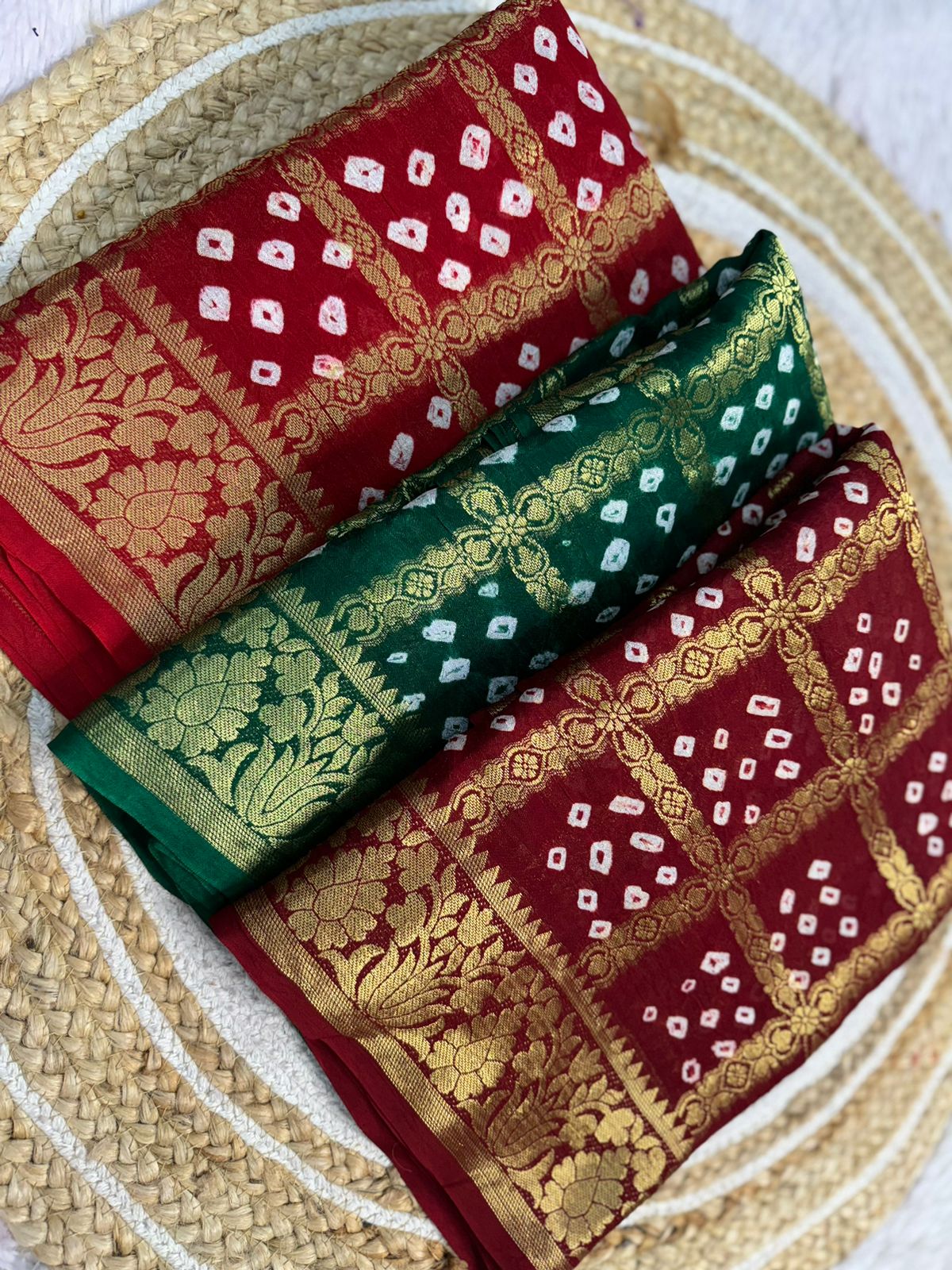  Art Silk With Zari Waving KAMAL PALLU Bandhani Saree