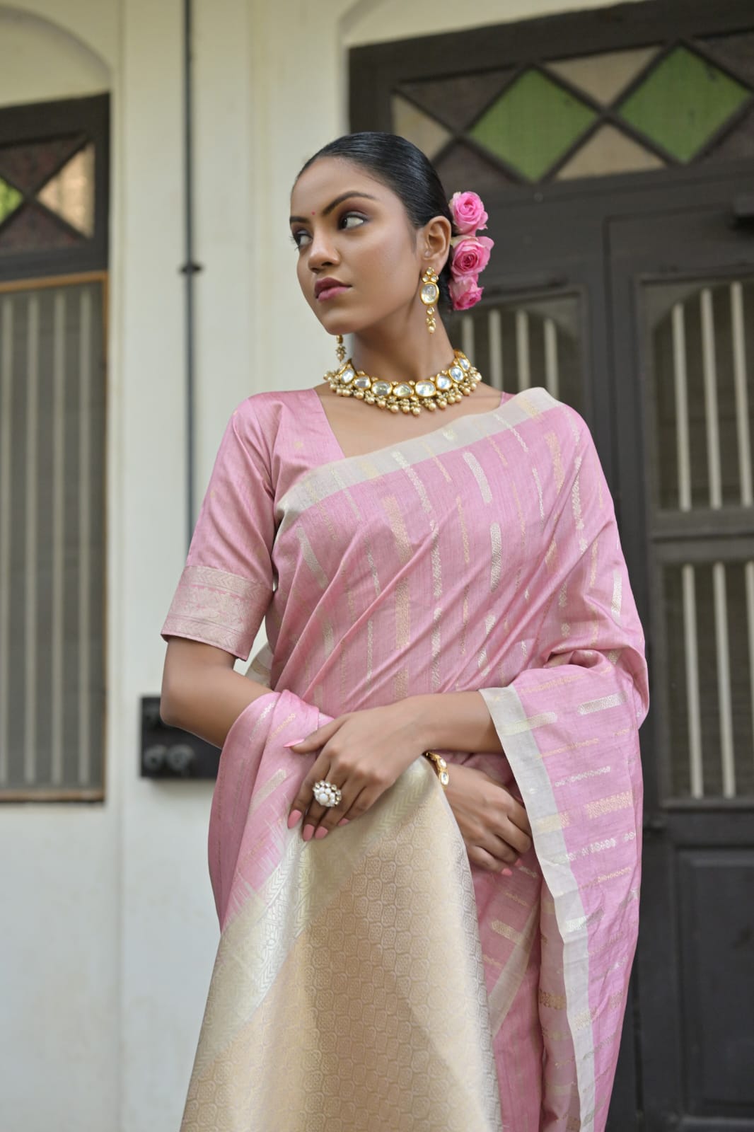 WE COME WITH PURE TUSSAR SILK WEAVING SAREE JUST FOR YOU