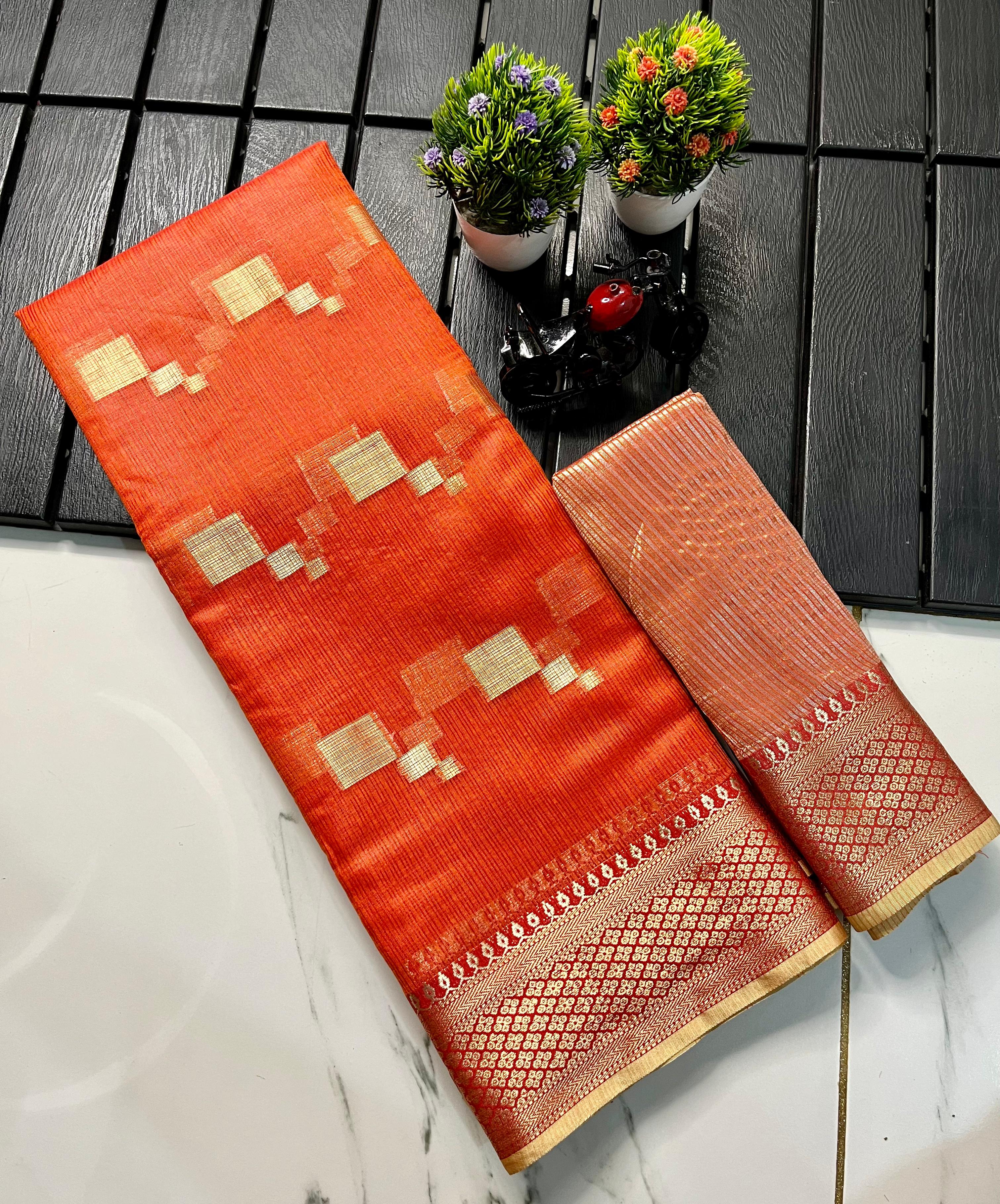Personality is create by dressing and this Kota Doria saree