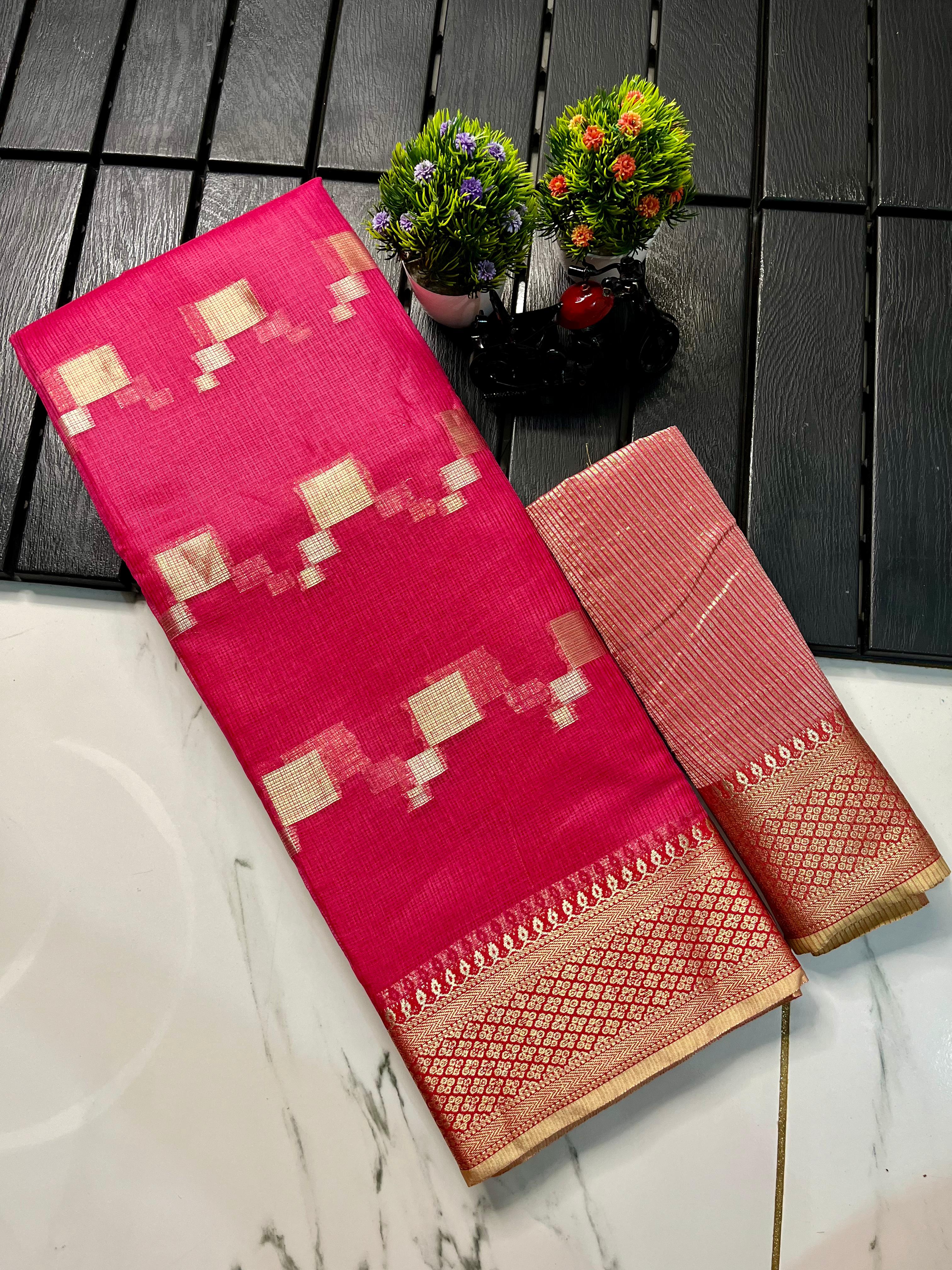 Personality is create by dressing and this Kota Doria saree