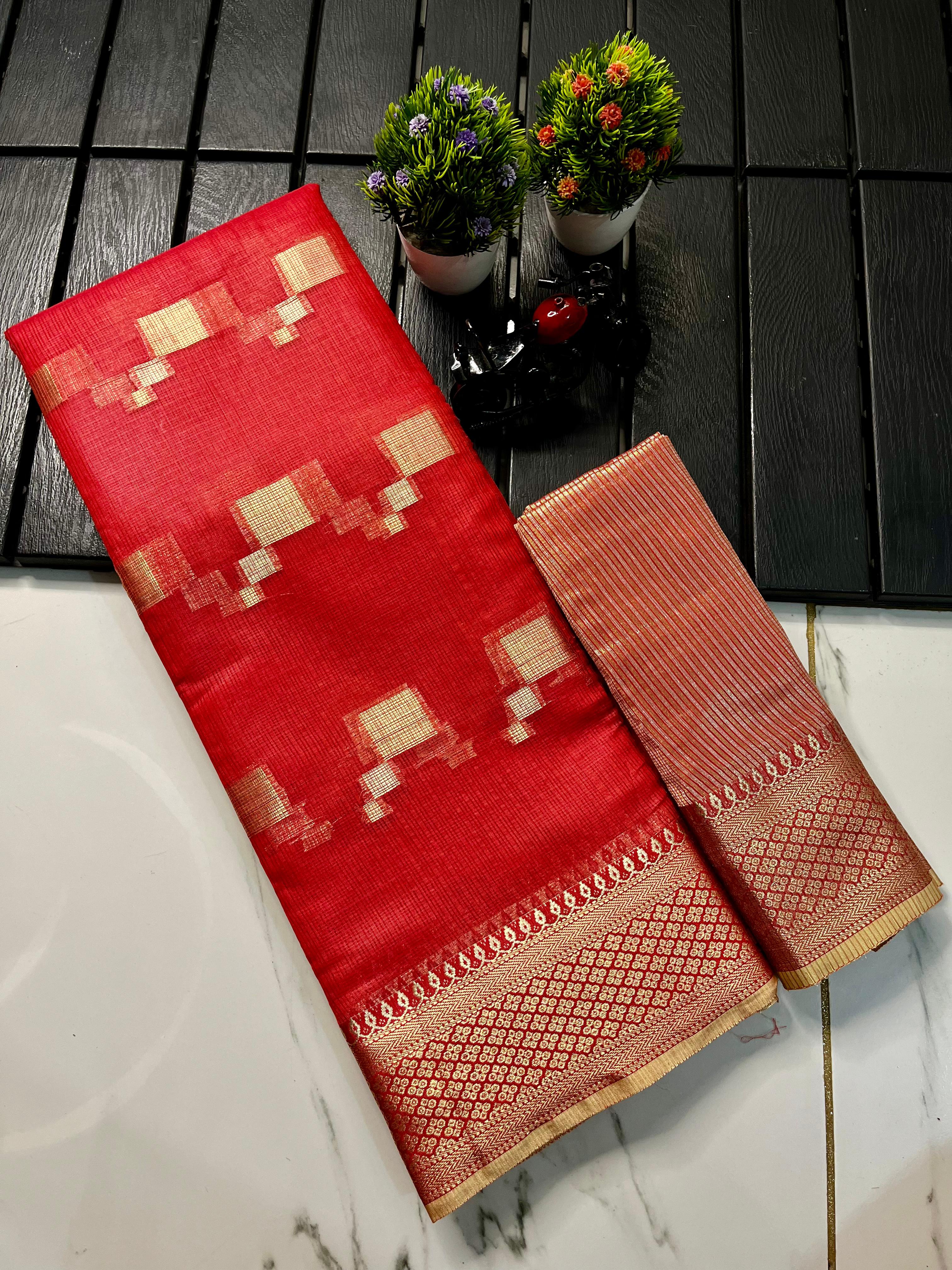 Personality is create by dressing and this Kota Doria saree