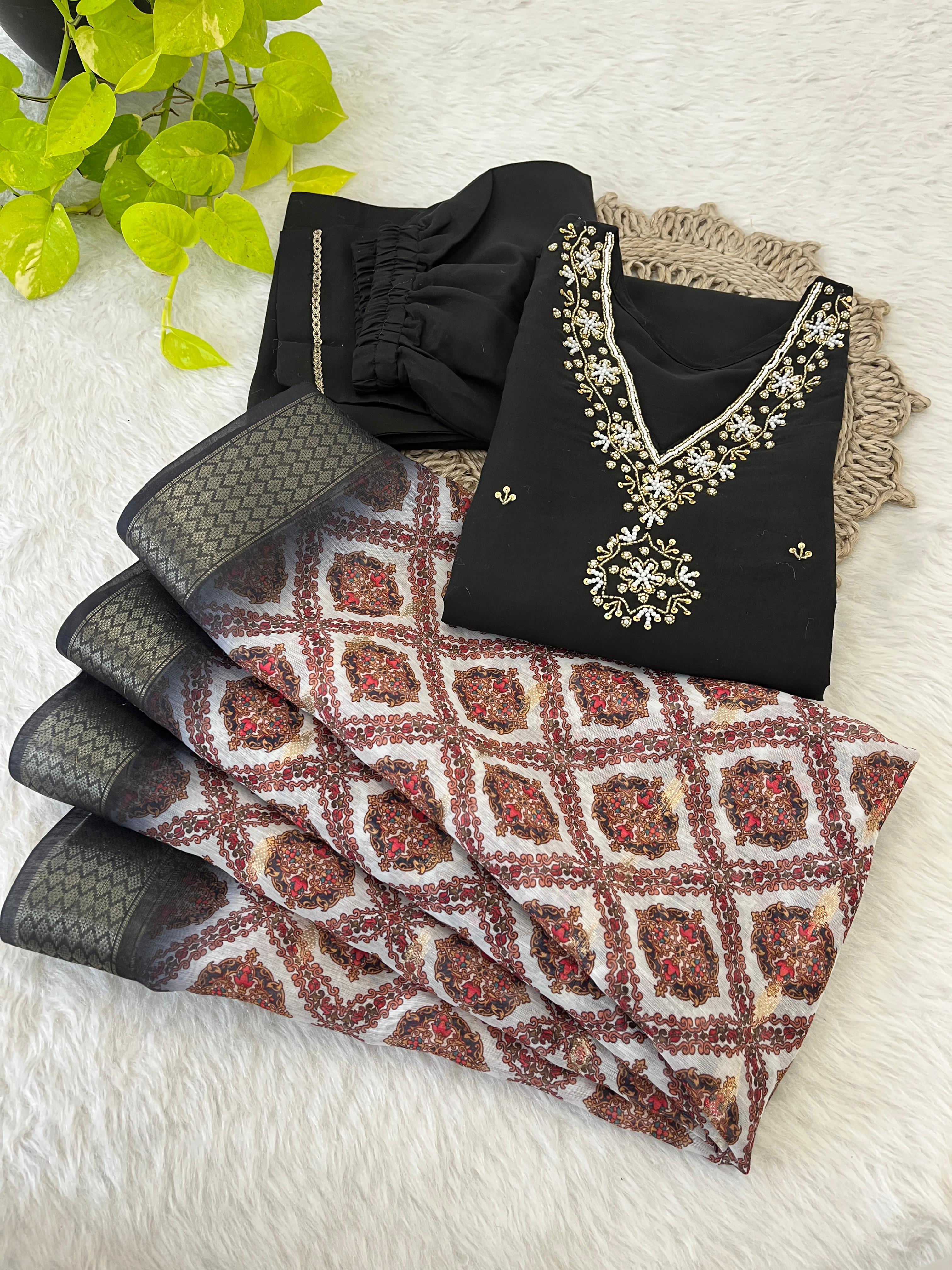 Launching New Designers Kurti Pent Dupatta 3 pic Set